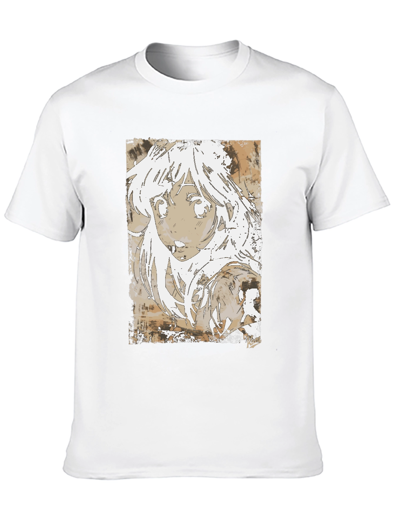 Black Anime Girl Graphic Tee - Stylish Black Cotton T-Shirt view 10