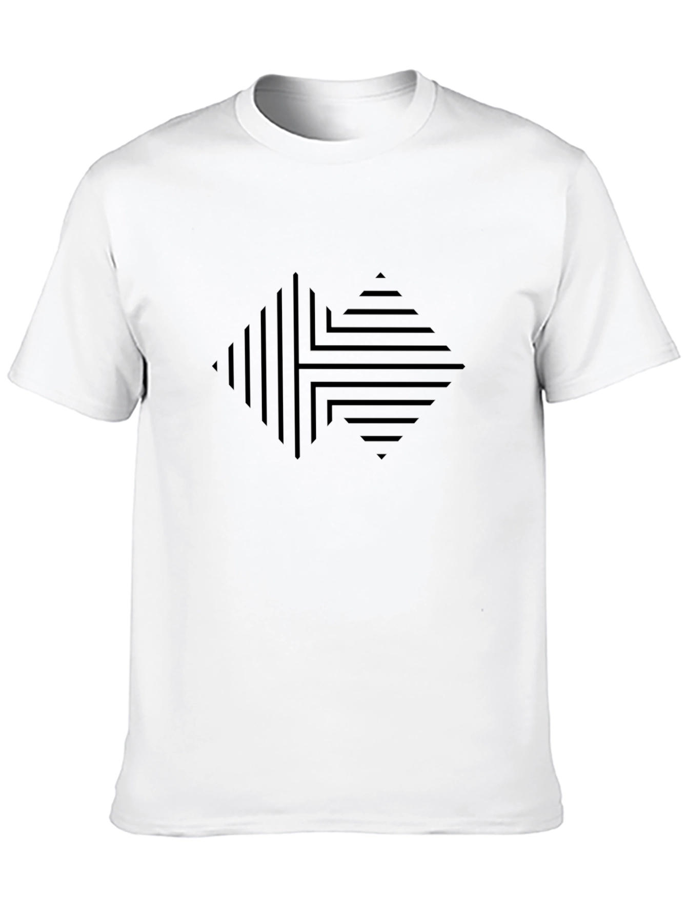 Black Modern Geometric Graphic Print Black T-Shirt view 10