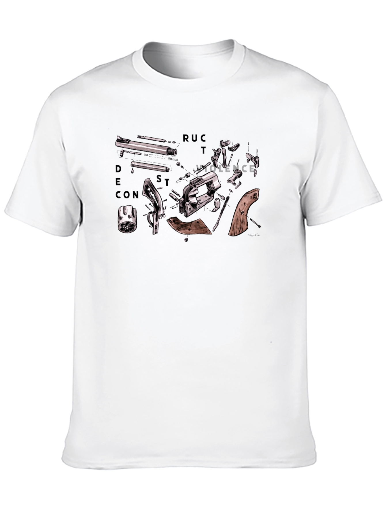 Black Deconstruct Violence Graphic T-Shirt view 10