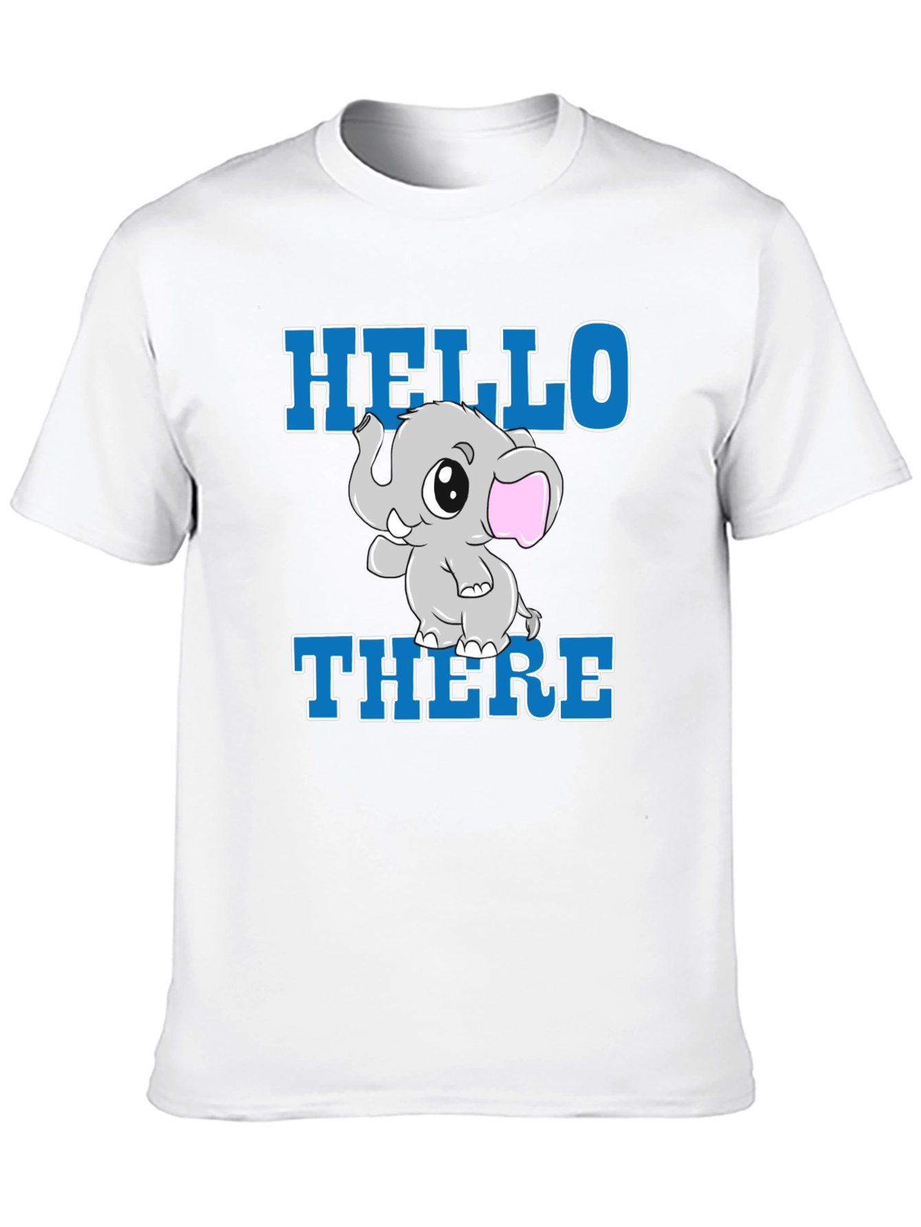 Black Cute Elephant Graphic T-Shirt - Hello There! view 10