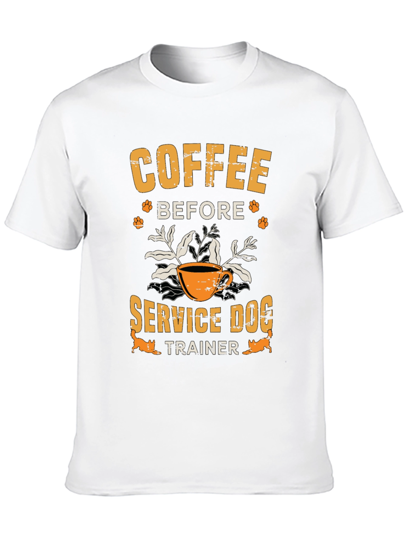 Black Coffee Before Service Dog Trainer T-Shirt view 10