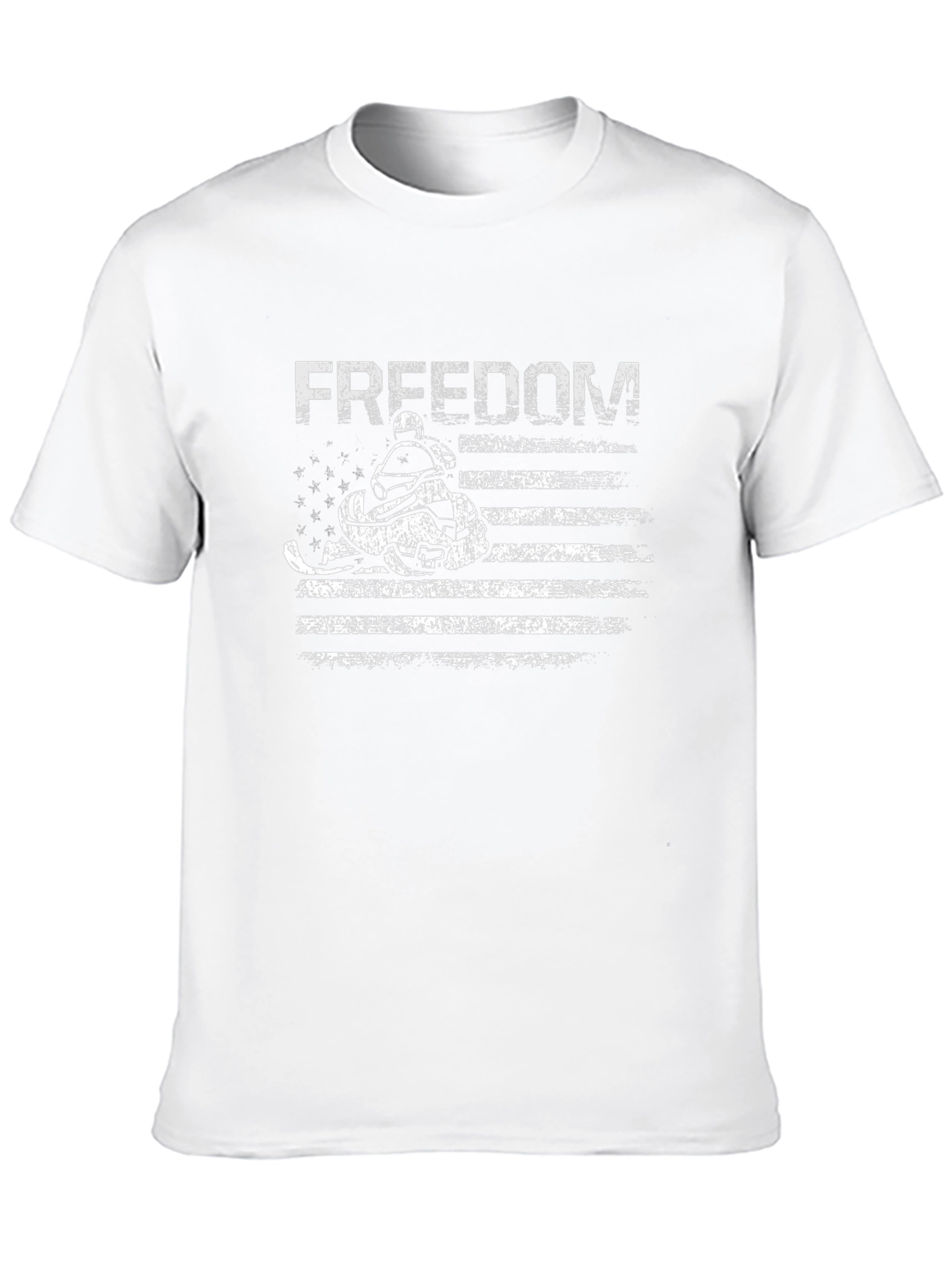 Black Freedom Snowmobile Flag Graphic T-Shirt view 10