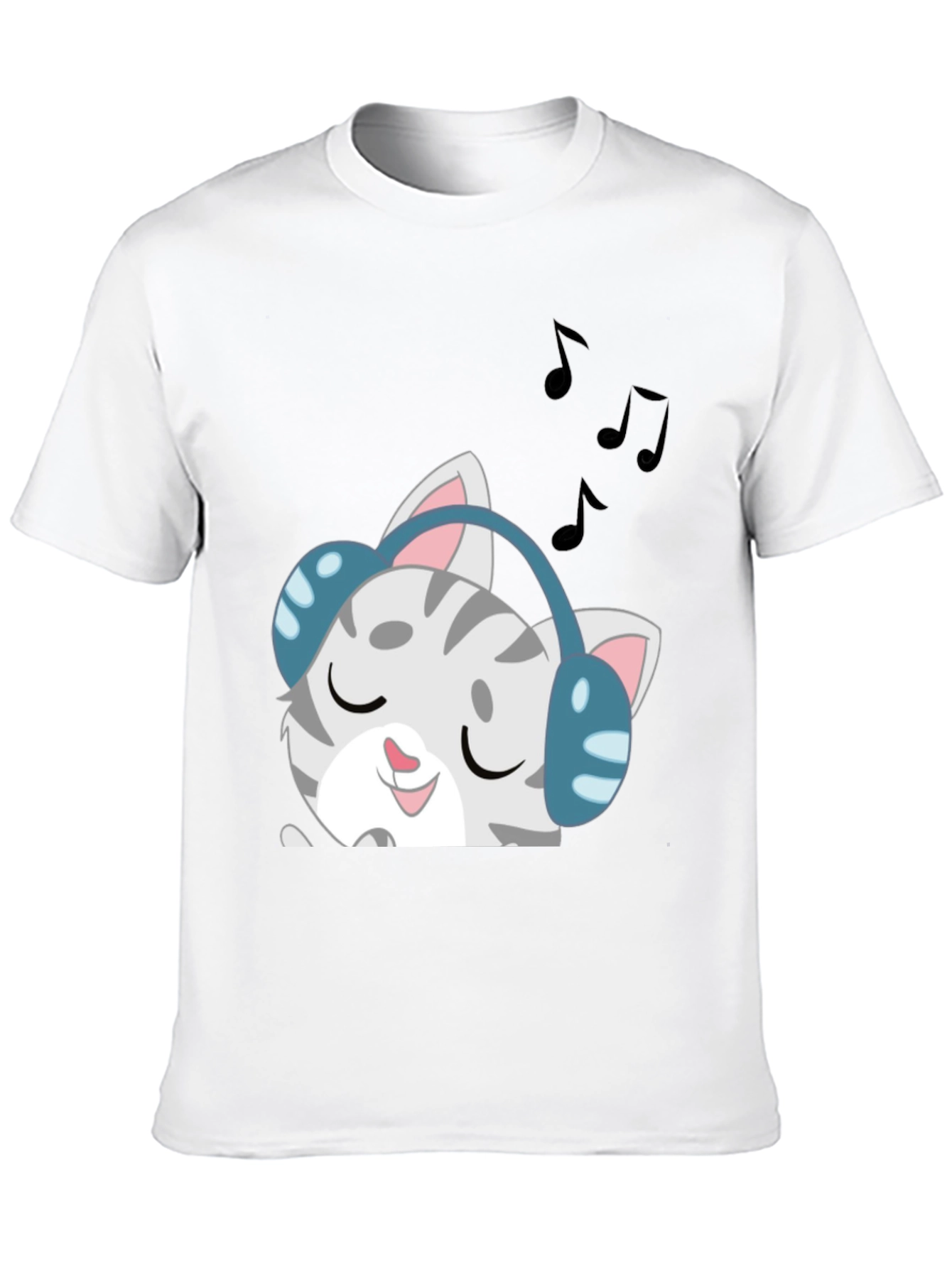Black Cool Cat Headphones Graphic Tee - Black view 10