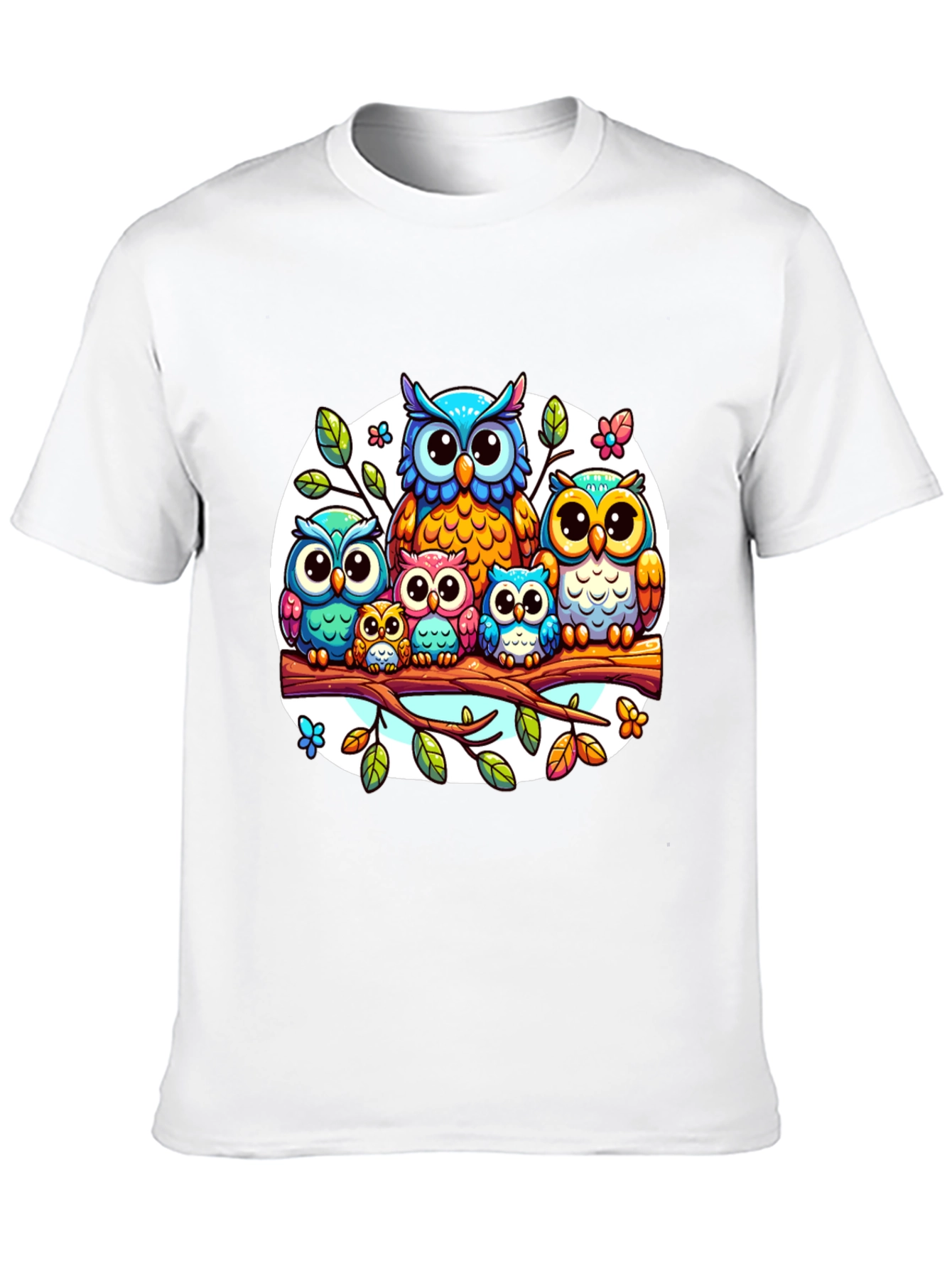 Black Cute Owl Family T-Shirt view 10