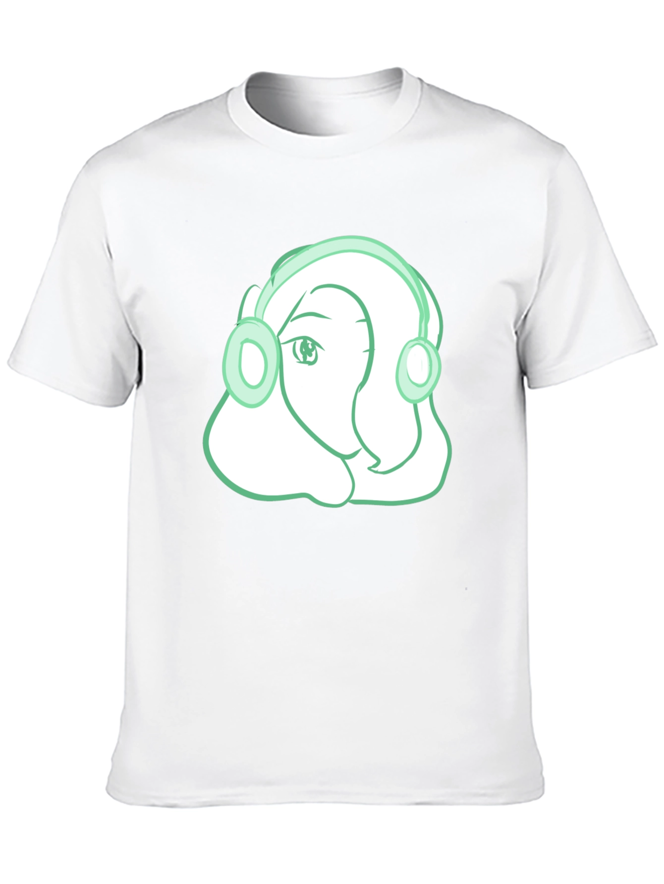 Black Headphone Girl Graphic T-Shirt - Trendy Black Tee view 10