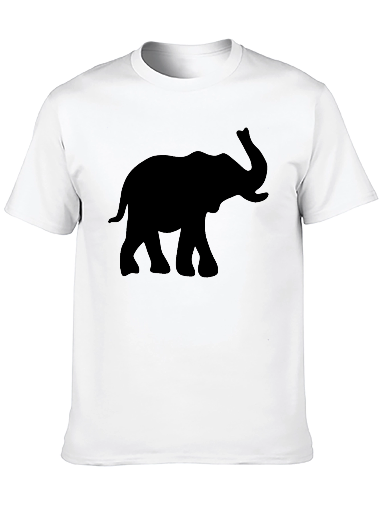 Black Elephant Silhouette Graphic Black T-Shirt view 10