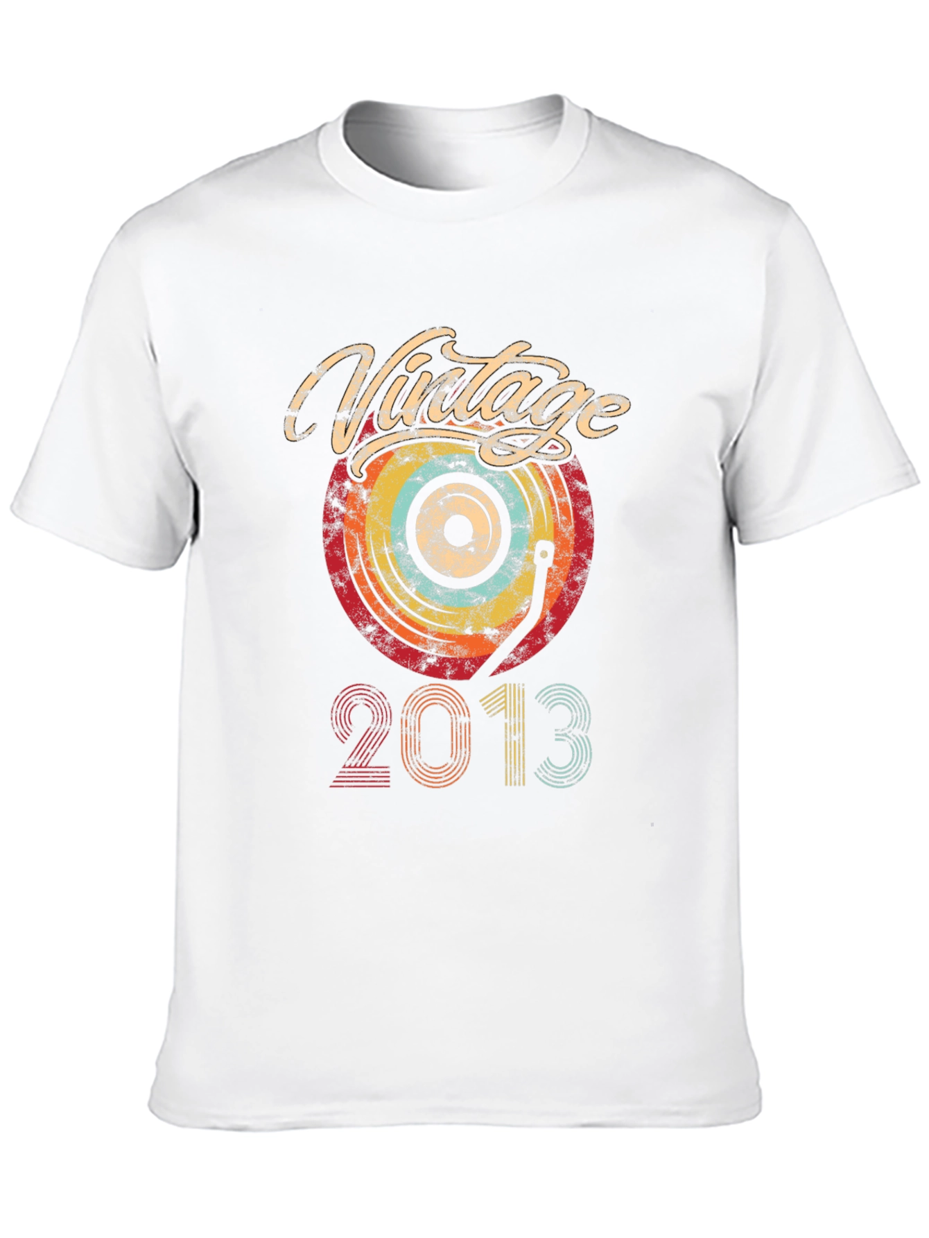 Black Vintage 2013 Record Player T-Shirt view 10