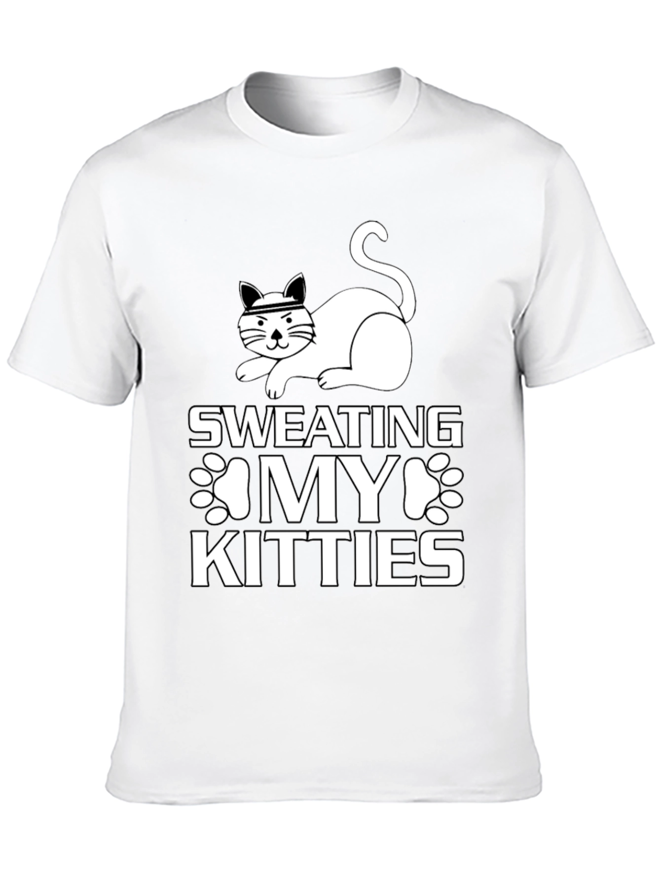 Black Sweating My Kitties Black Graphic Tee view 10