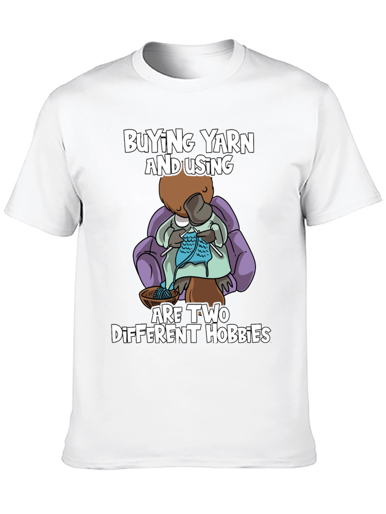 Black Funny Knitting Hobby T-Shirt view 10