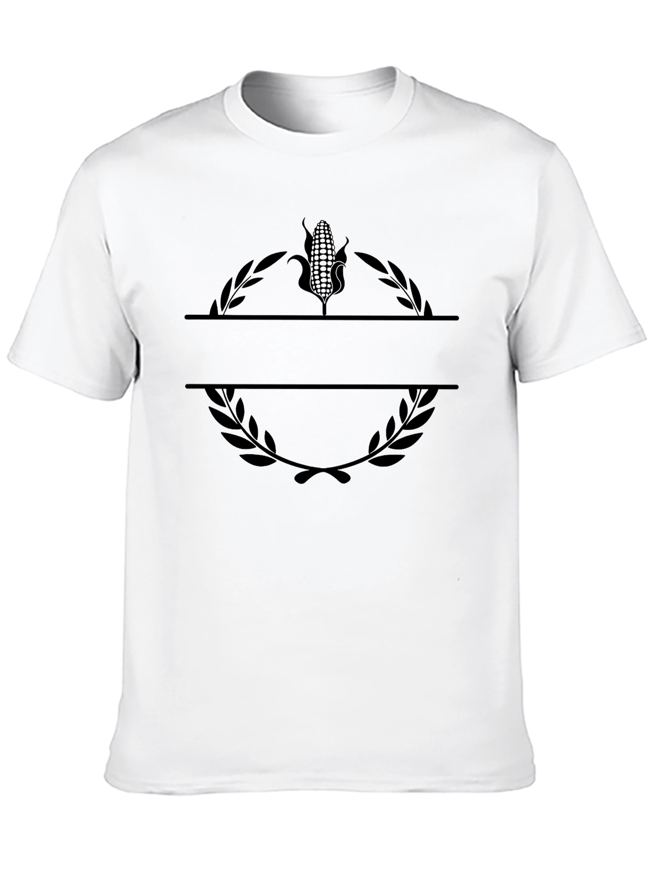 Black Corn & Laurel Wreath Graphic Black T-Shirt view 10