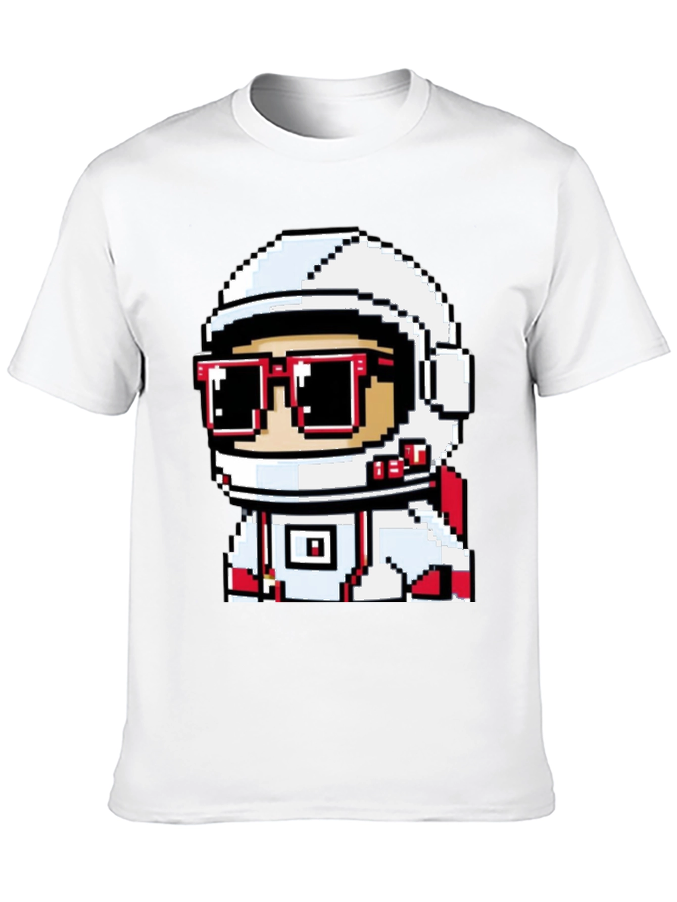 Black Pixel Astronaut Graphic T-Shirt - Black view 10