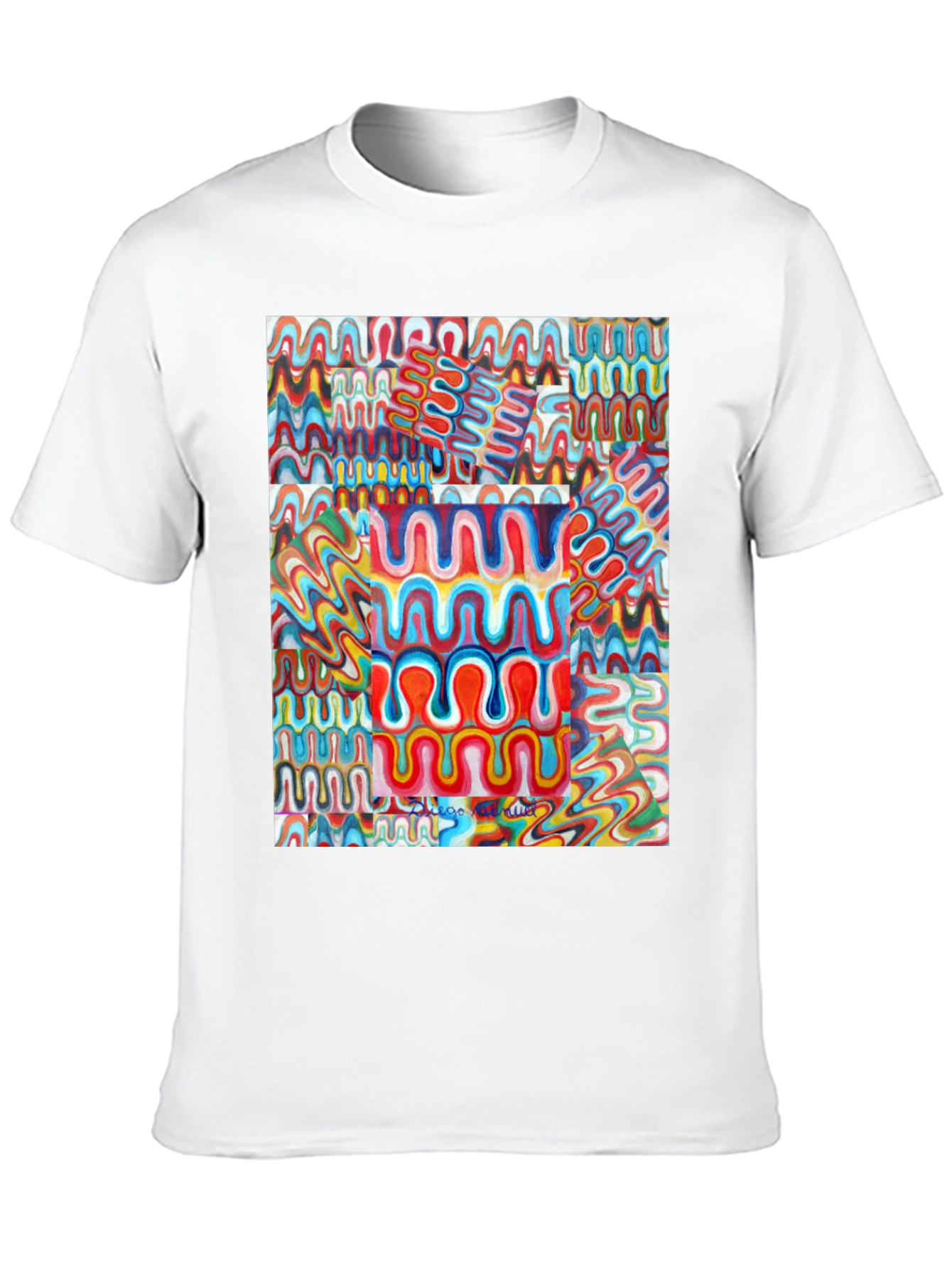 Black Retro Wave Art Black T-Shirt view 10