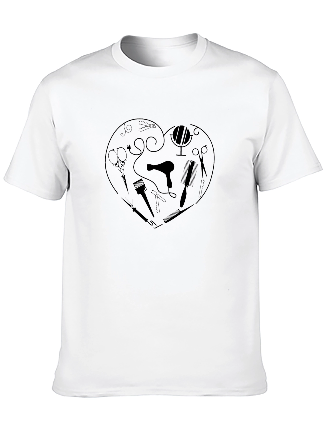 Black Hair Stylist Love Heart T-Shirt view 10