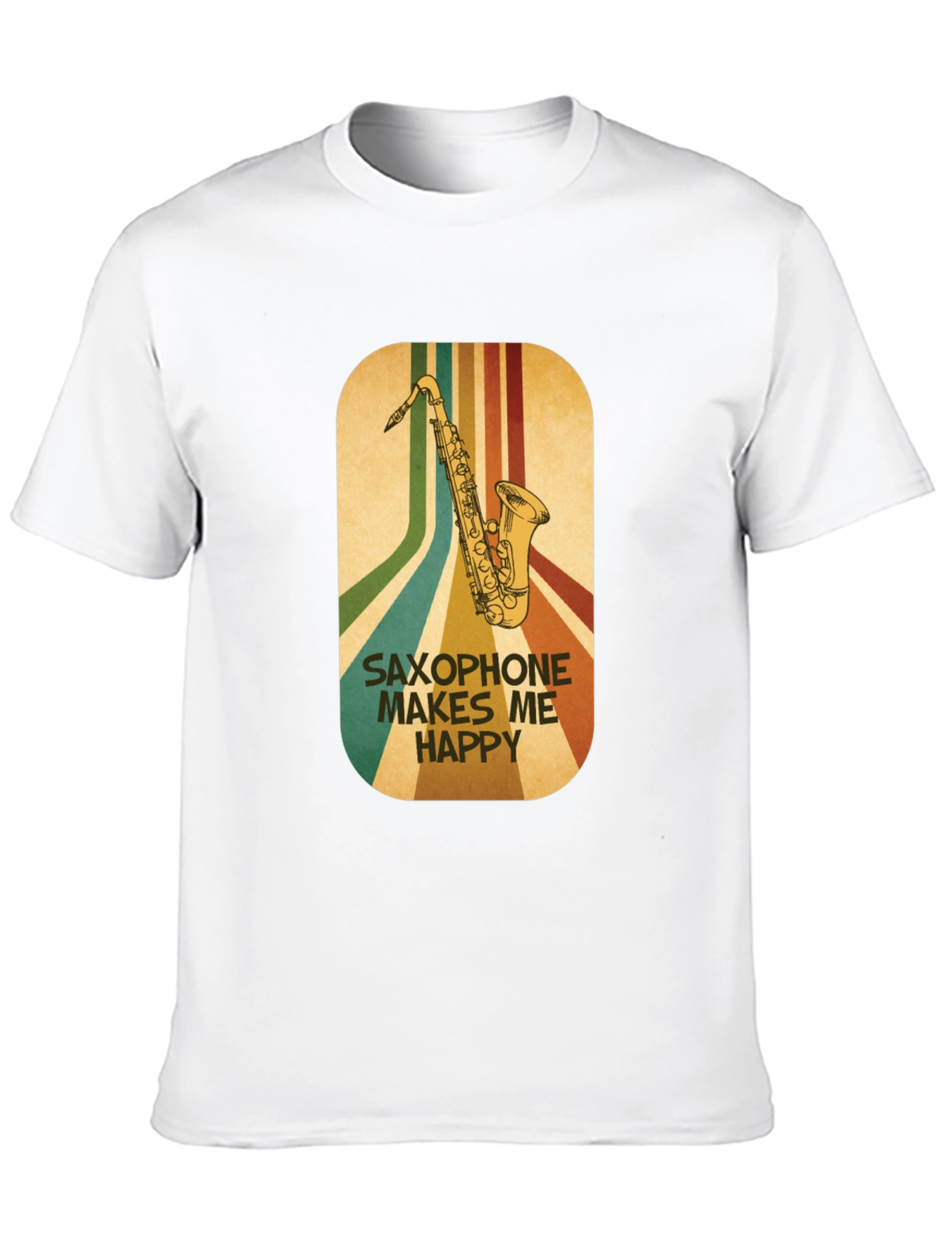 Black Saxophone Makes Me Happy Graphic Tee view 10