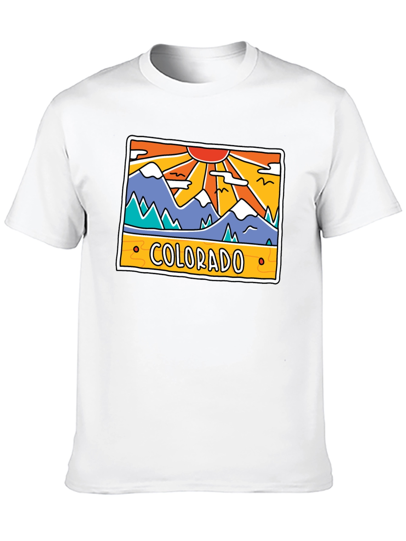 Black Colorado Mountain Graphic T-Shirt - Retro Style view 10
