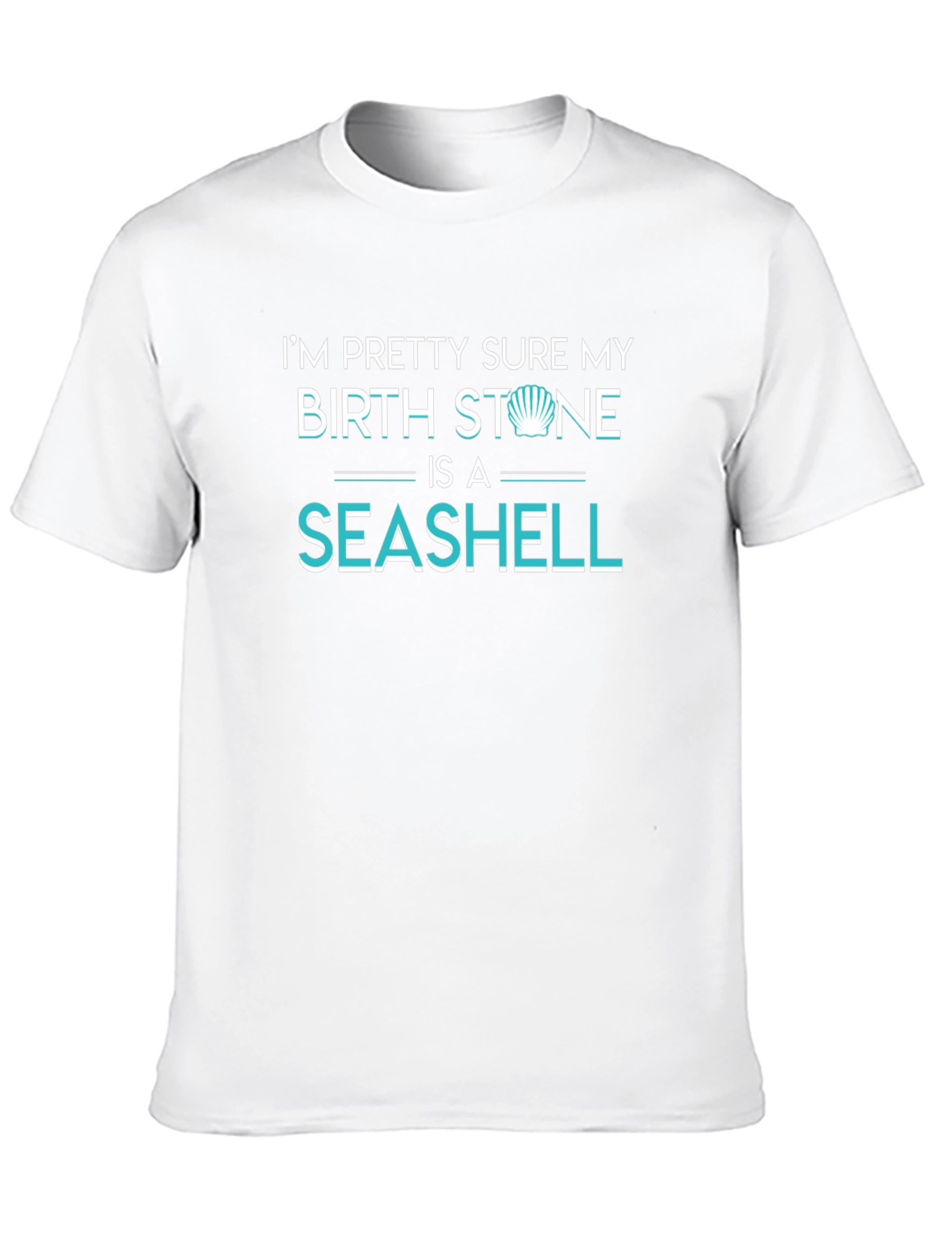 Black Seashell Birthstone Graphic Tee - Unisex Black T-Shirt view 10