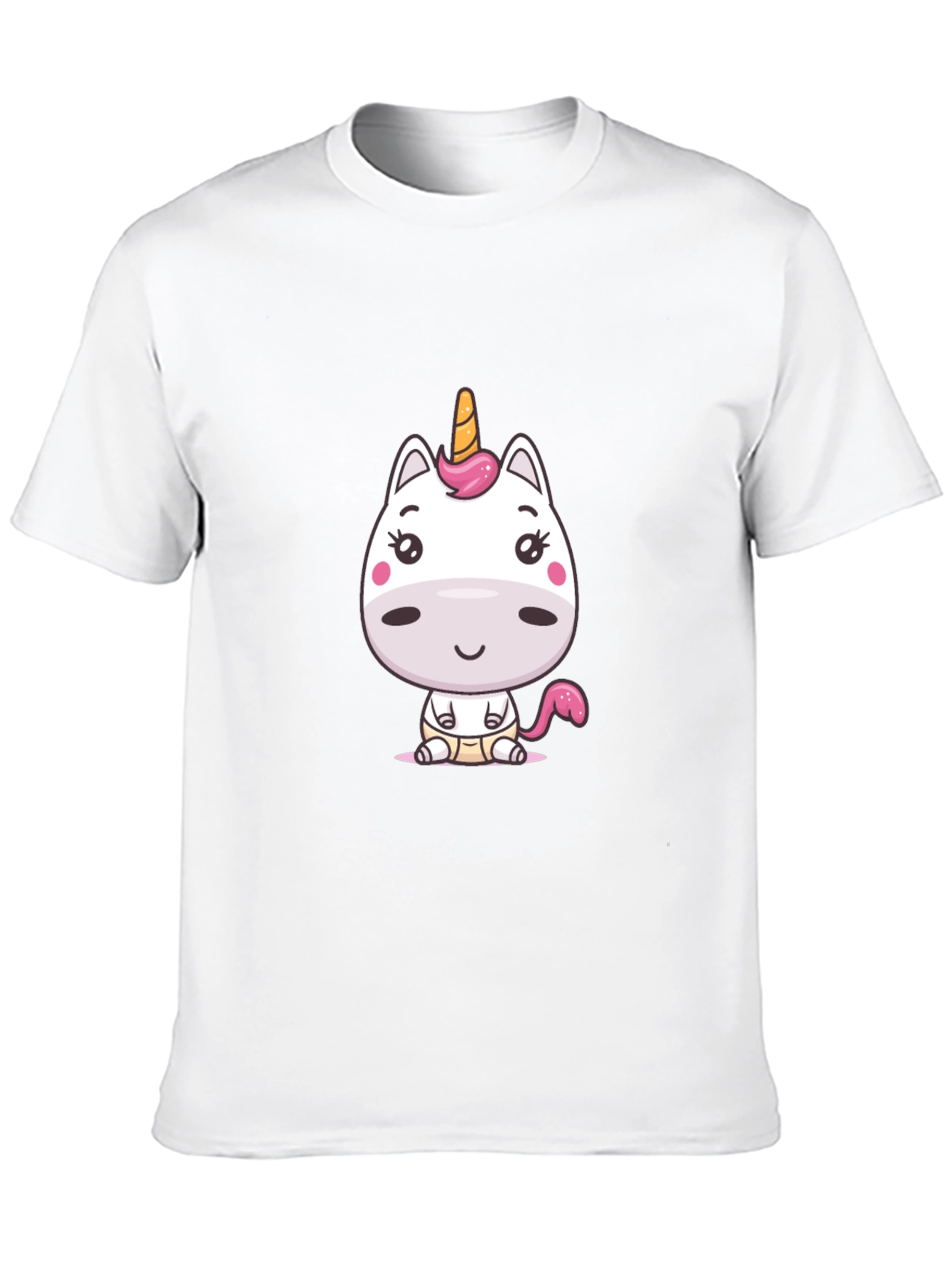 Black Cute Cartoon Unicorn Graphic Tee - Black Cotton Blend view 10