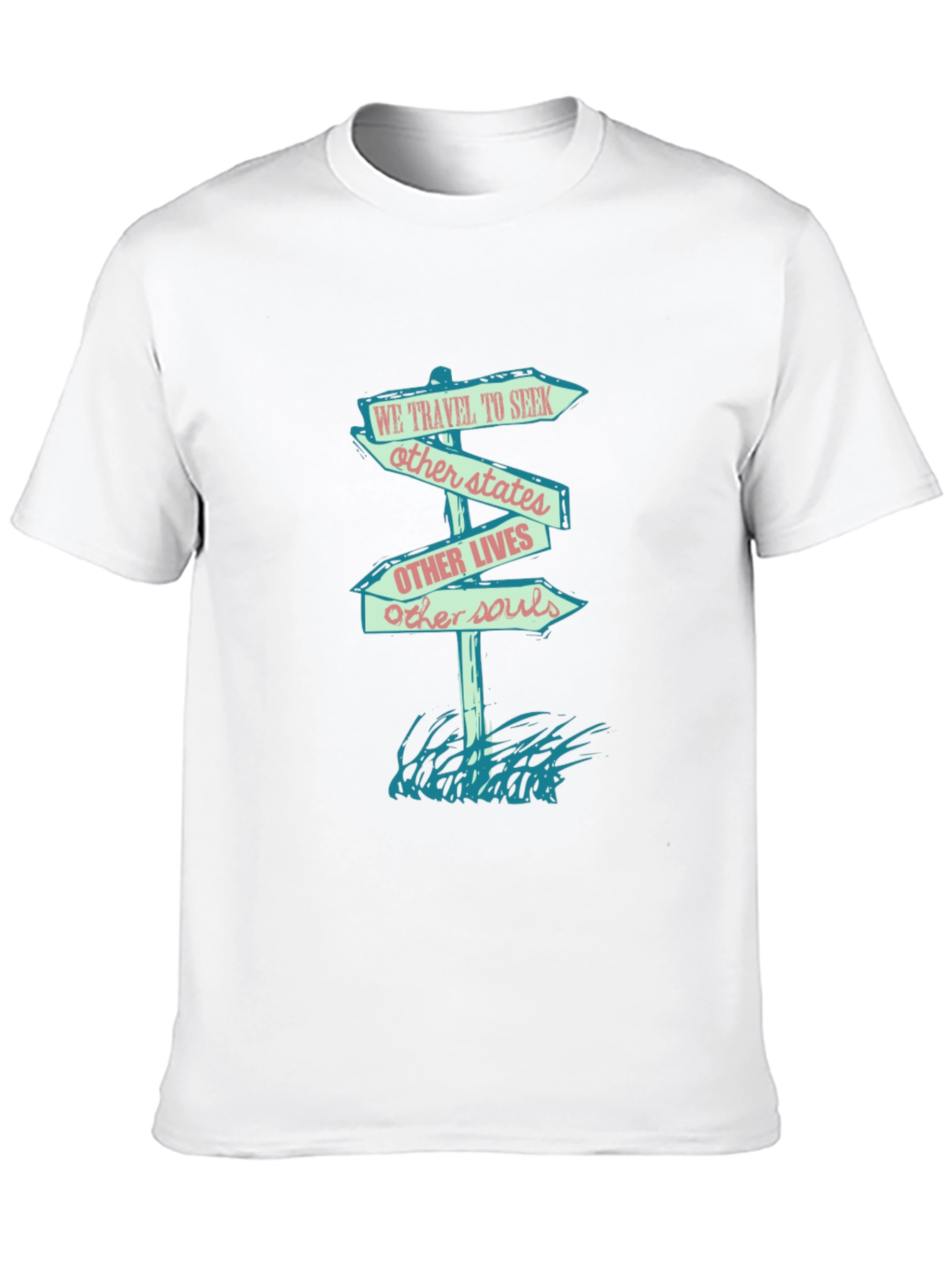 Black Travel-Inspired Graphic Tee - Seek Other States & Souls view 10