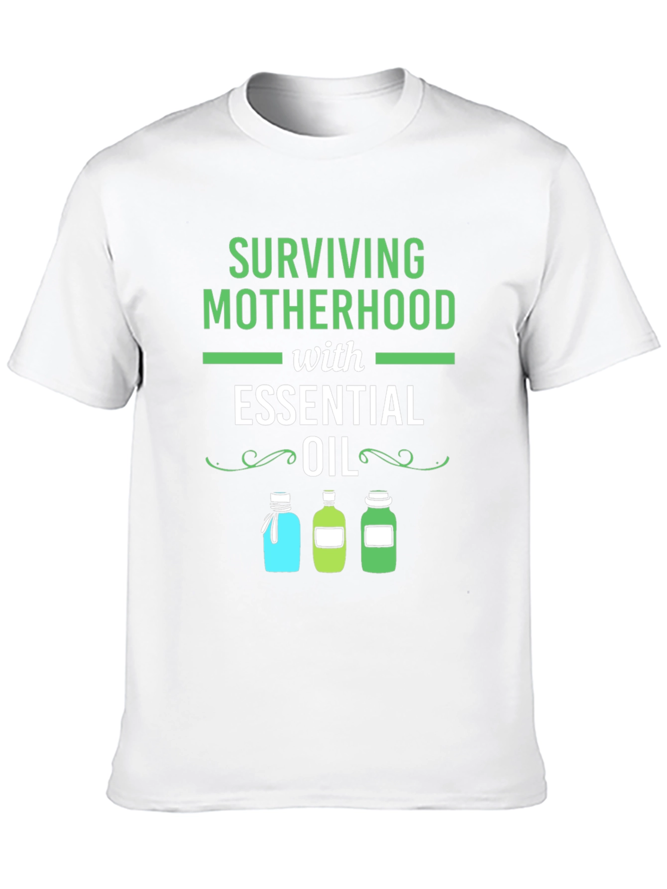 Black Surviving Motherhood Essential Oil T-Shirt view 10