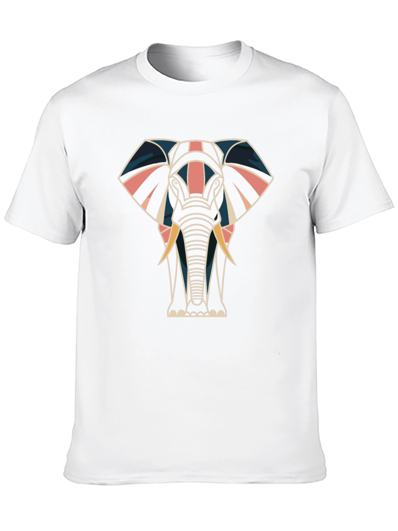 Black Geometric Elephant Graphic Tee - Modern Style view 10
