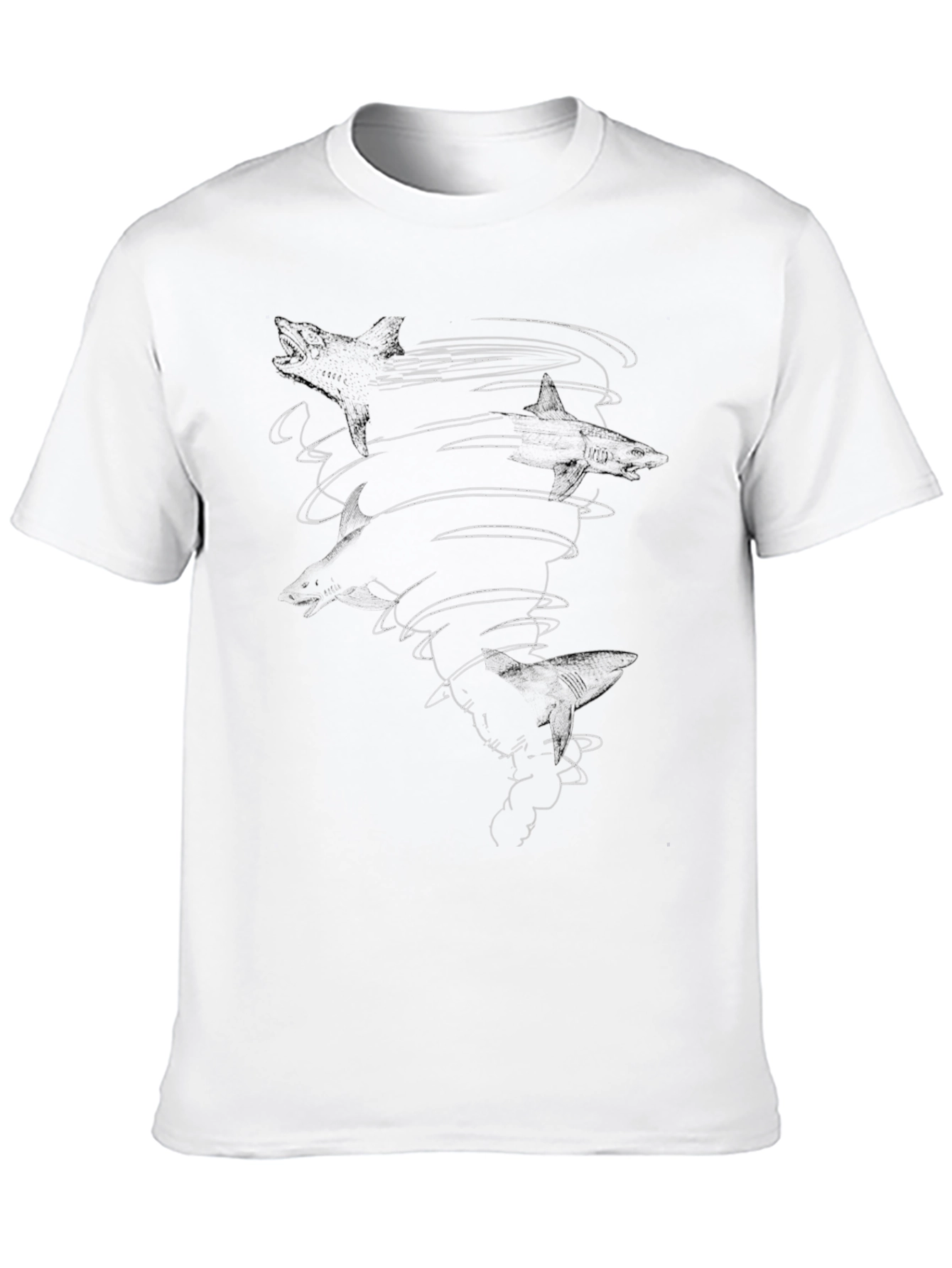 Black Sharknado Black Graphic Tee - Men's Cotton T-Shirt view 10