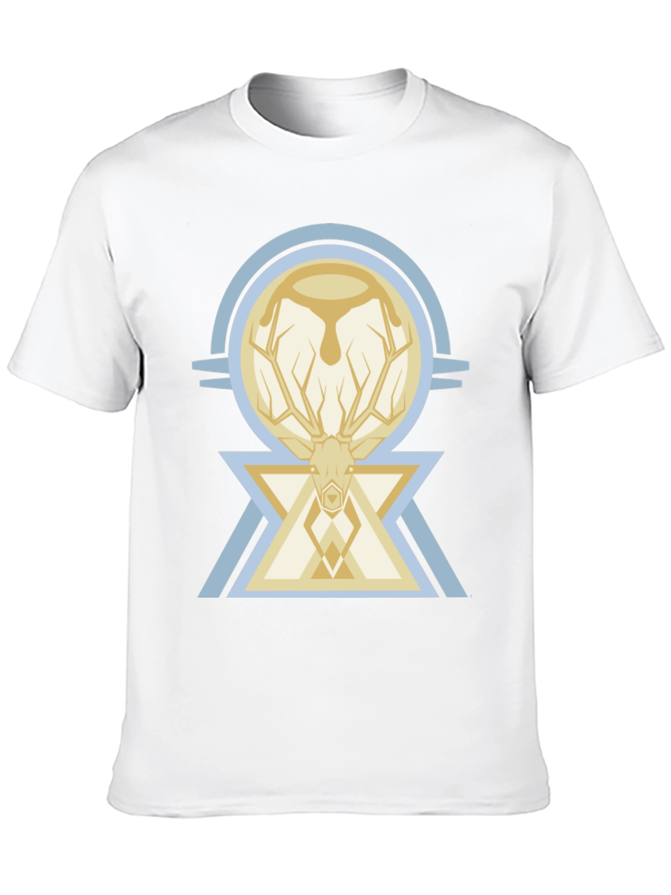 Black Geometric Deer Graphic Tee - Modern Style view 10