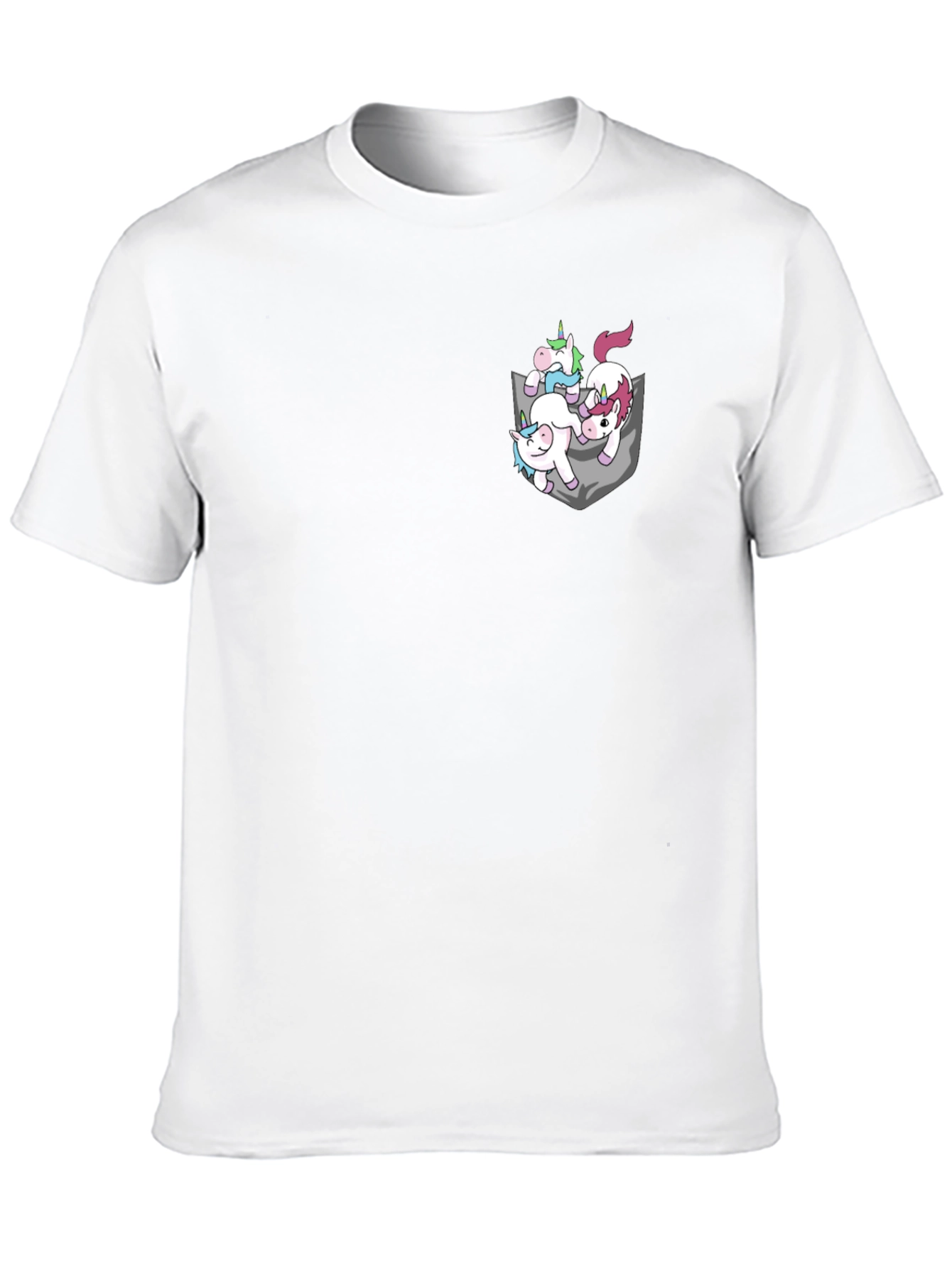 Black Unicorn Pocket Graphic Tee - Trendy Casual Cotton T-Shirt view 10