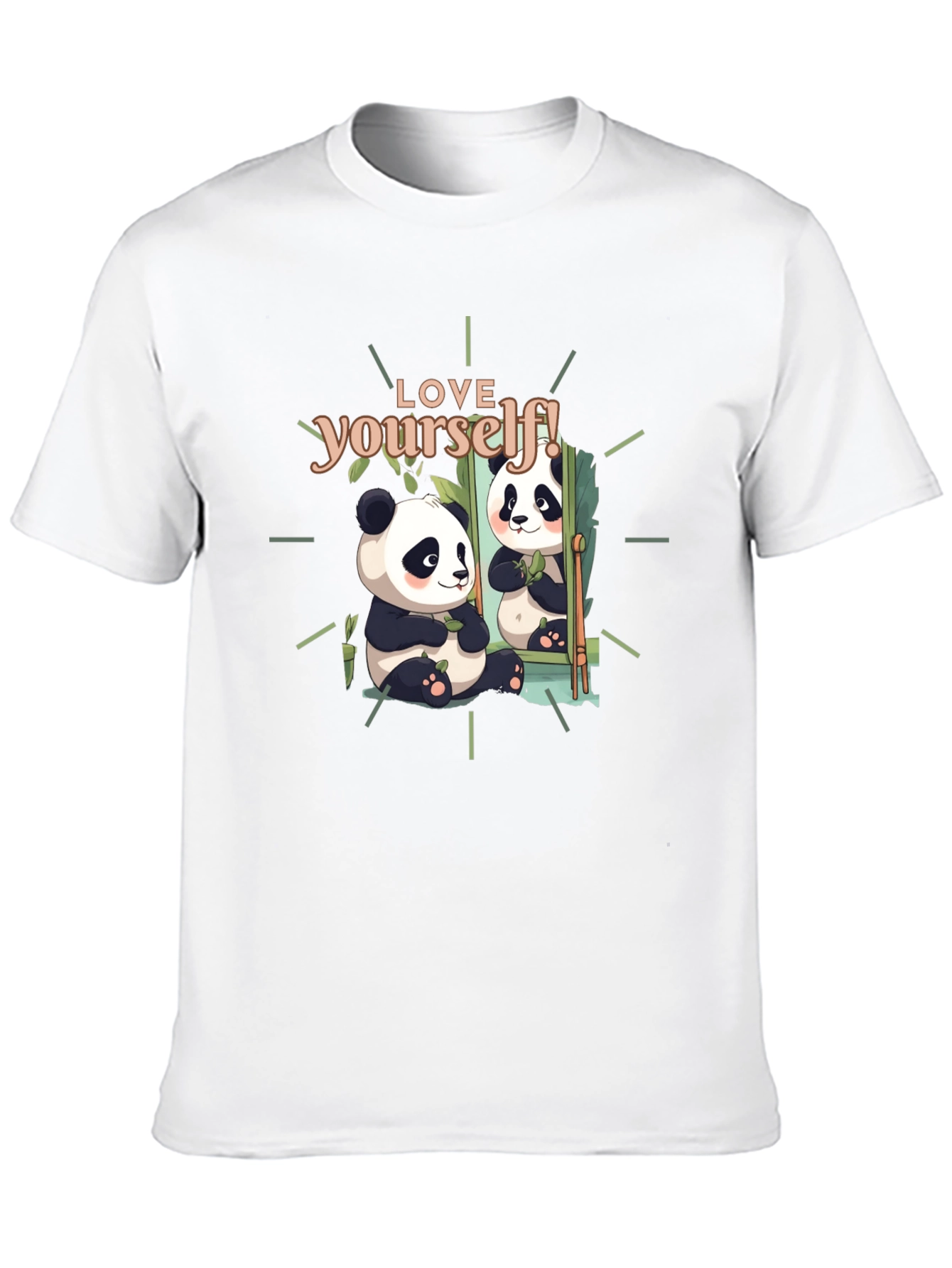 Black Love Yourself Panda Graphic T-Shirt - Black view 10