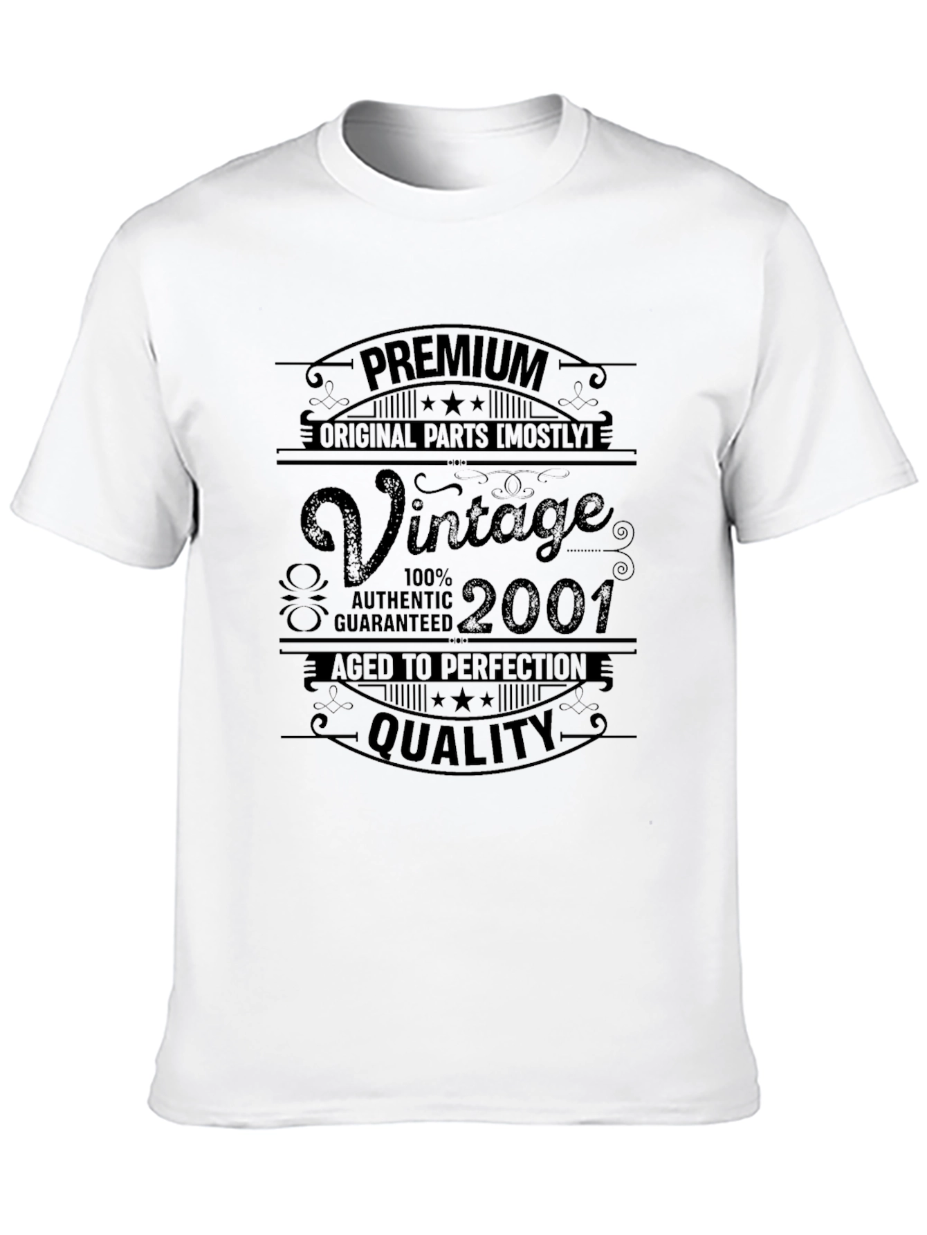 Black Vintage 2001 Premium Quality T-Shirt view 10