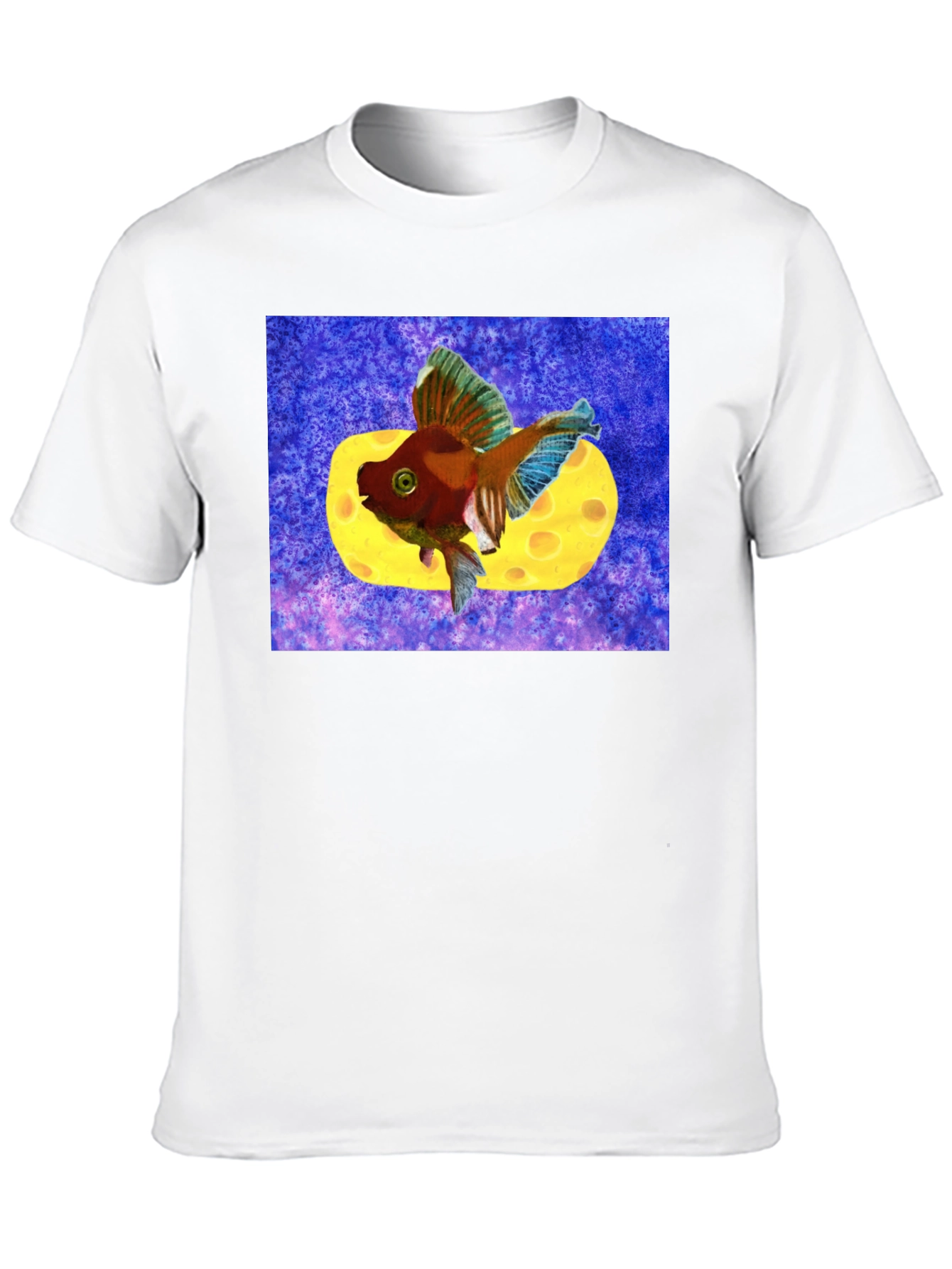 Black Goldfish Cheese Design T-Shirt view 10