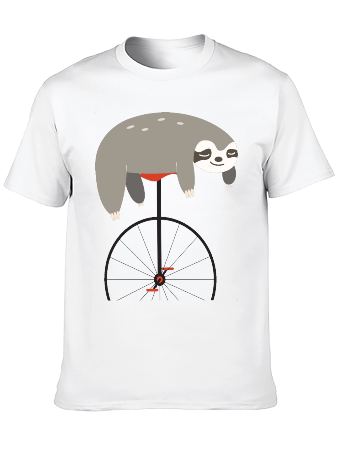Black Sloth on Unicycle Graphic T-Shirt view 10
