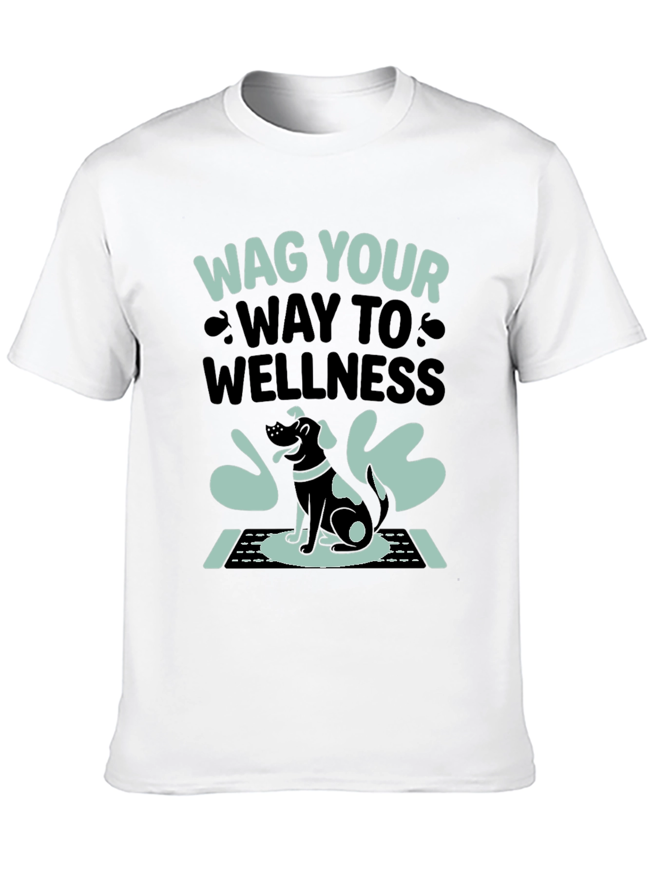 Black Wag Your Way to Wellness T-Shirt - Black view 10
