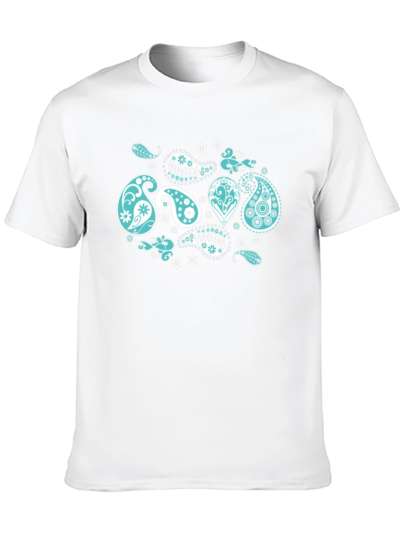 Black Black Tee with Turquoise Paisley Design view 10