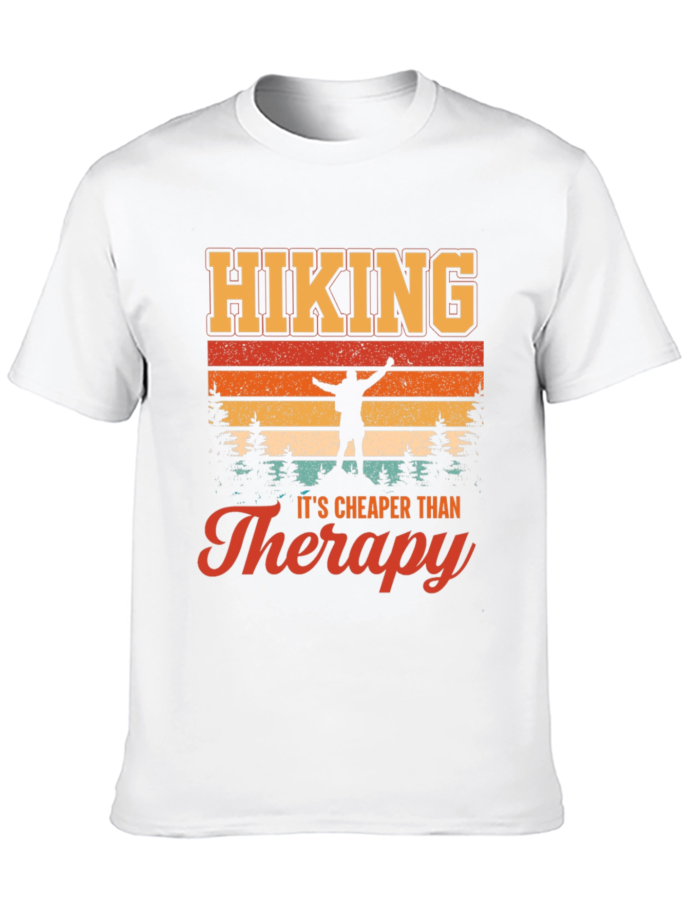 Black Hiking is Cheaper Than Therapy T-Shirt - Adventure Graphic Tee view 10