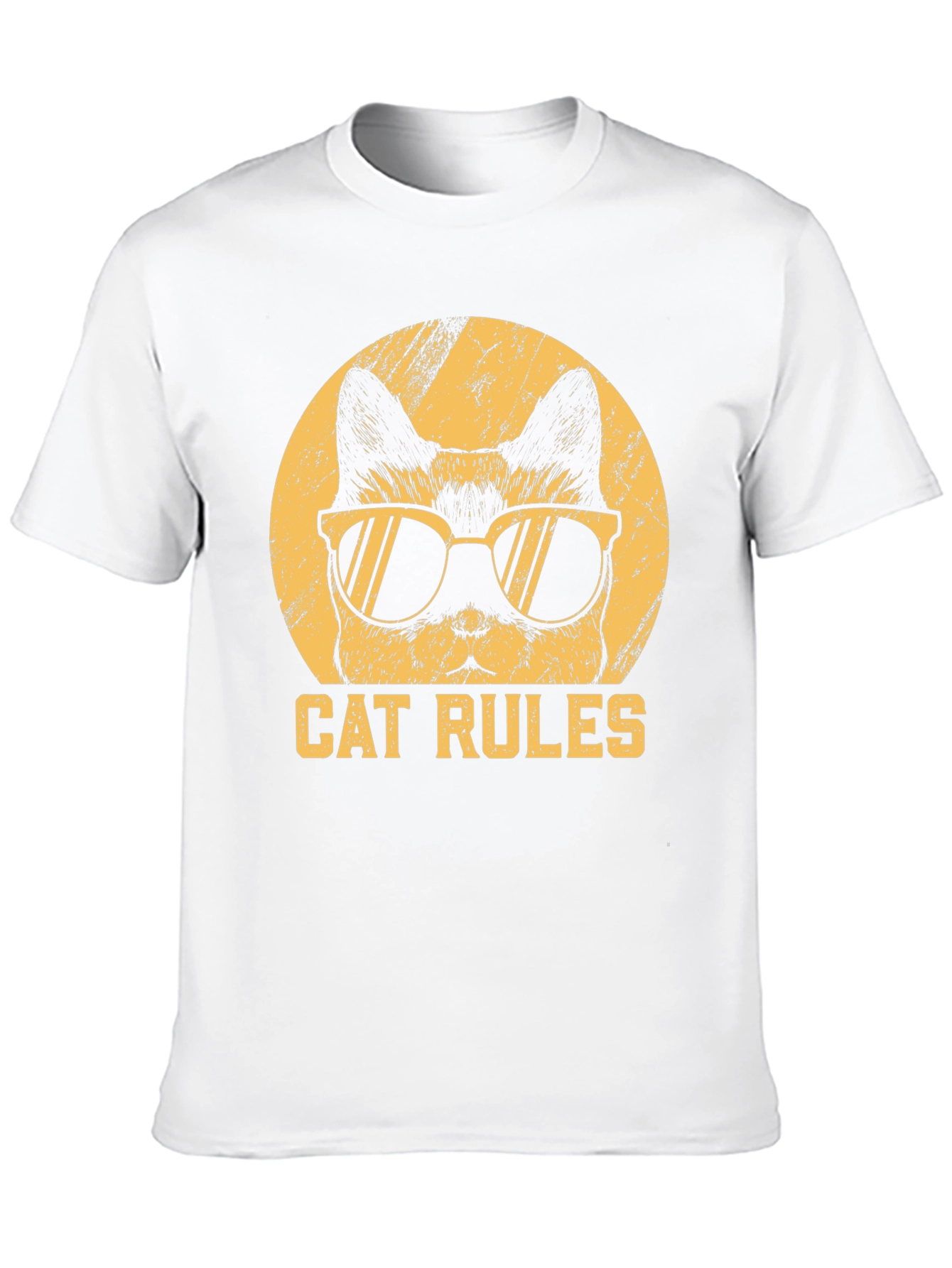 Black Cool Cat Rules Graphic T-Shirt view 10