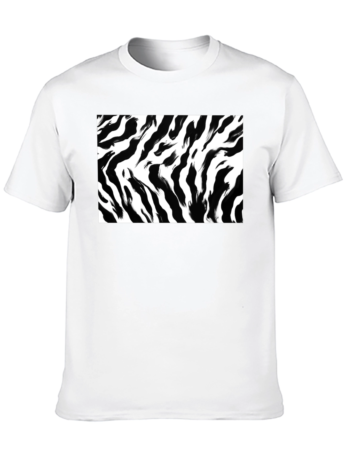 Black Zebra Stripe Graphic Print Black T-Shirt view 10