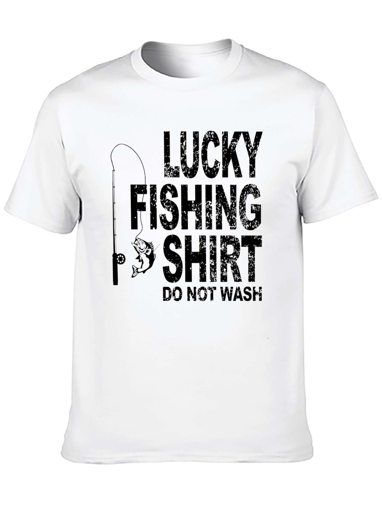 Black Lucky Fishing Shirt - Novelty Graphic Tee view 10
