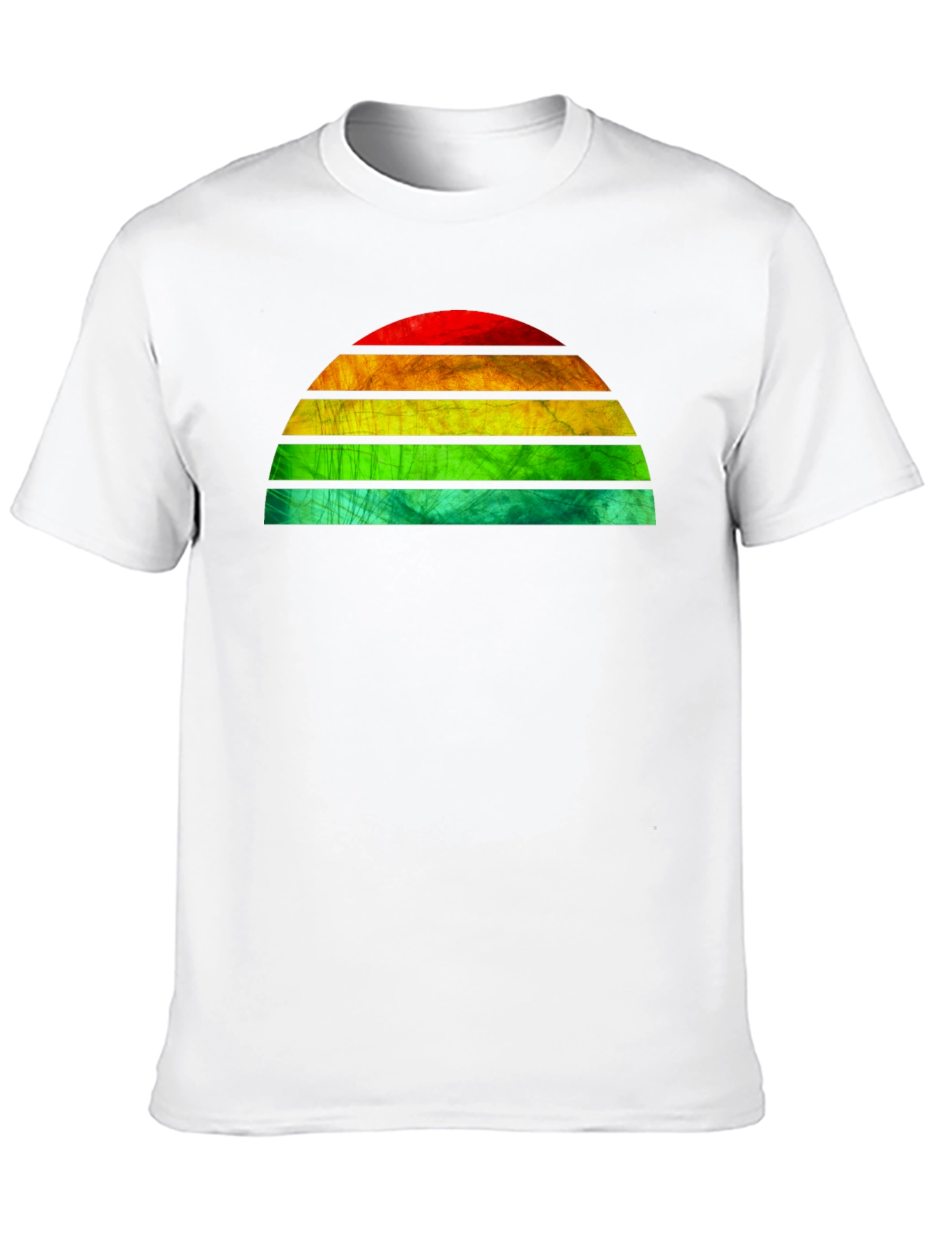 Black Retro Sunset Graphic Tee - Black Cotton T-Shirt view 10