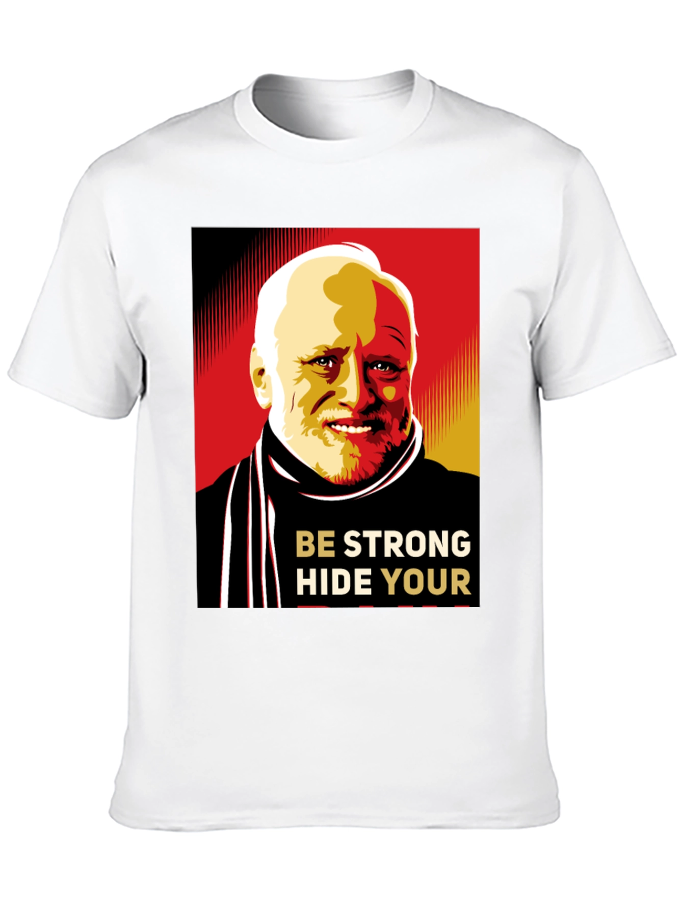 Black Hide Your Pain Harold Meme Black T-Shirt view 10