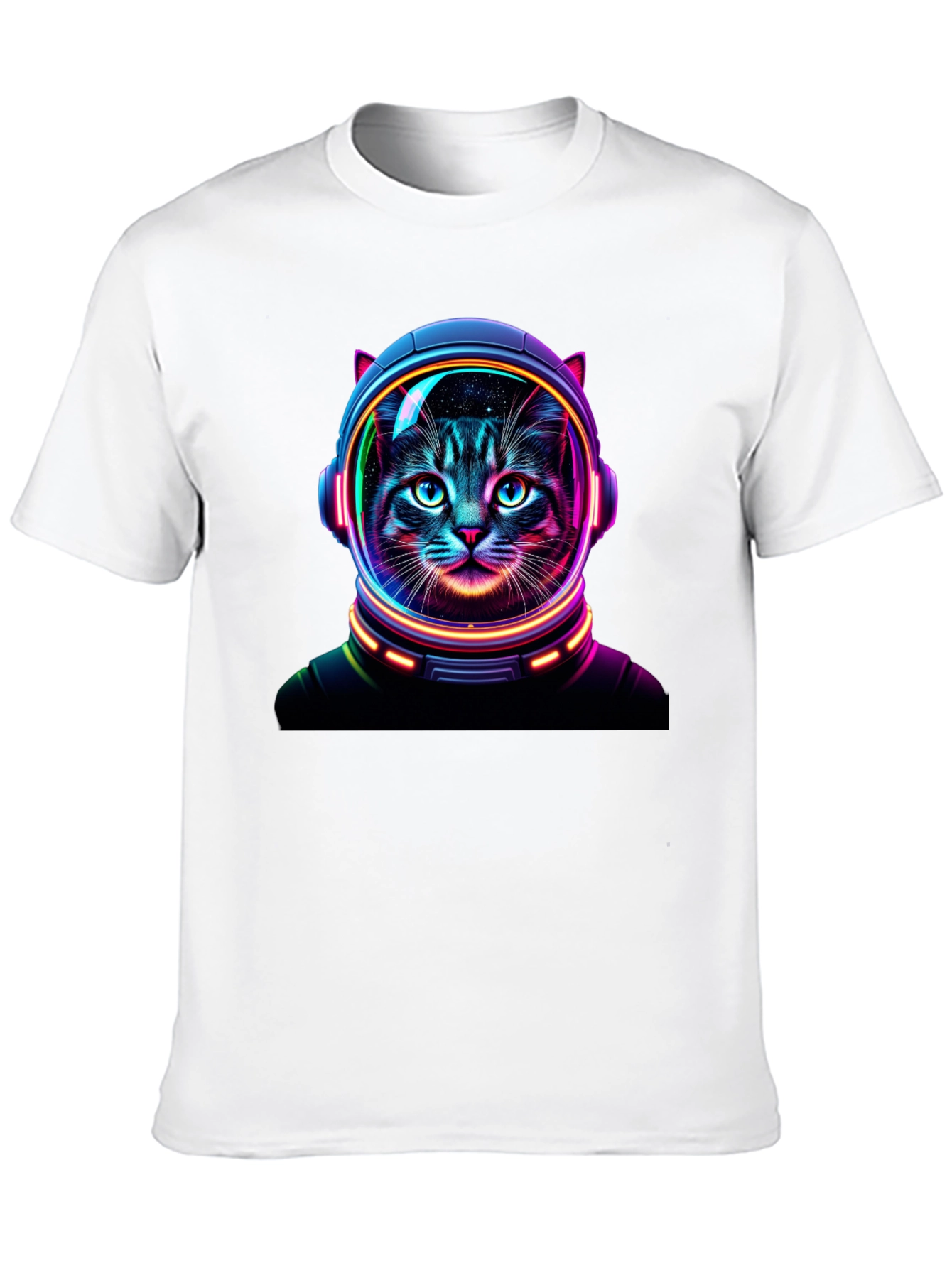 Black Cosmic Cat T-Shirt - Astronaut Feline Design view 10