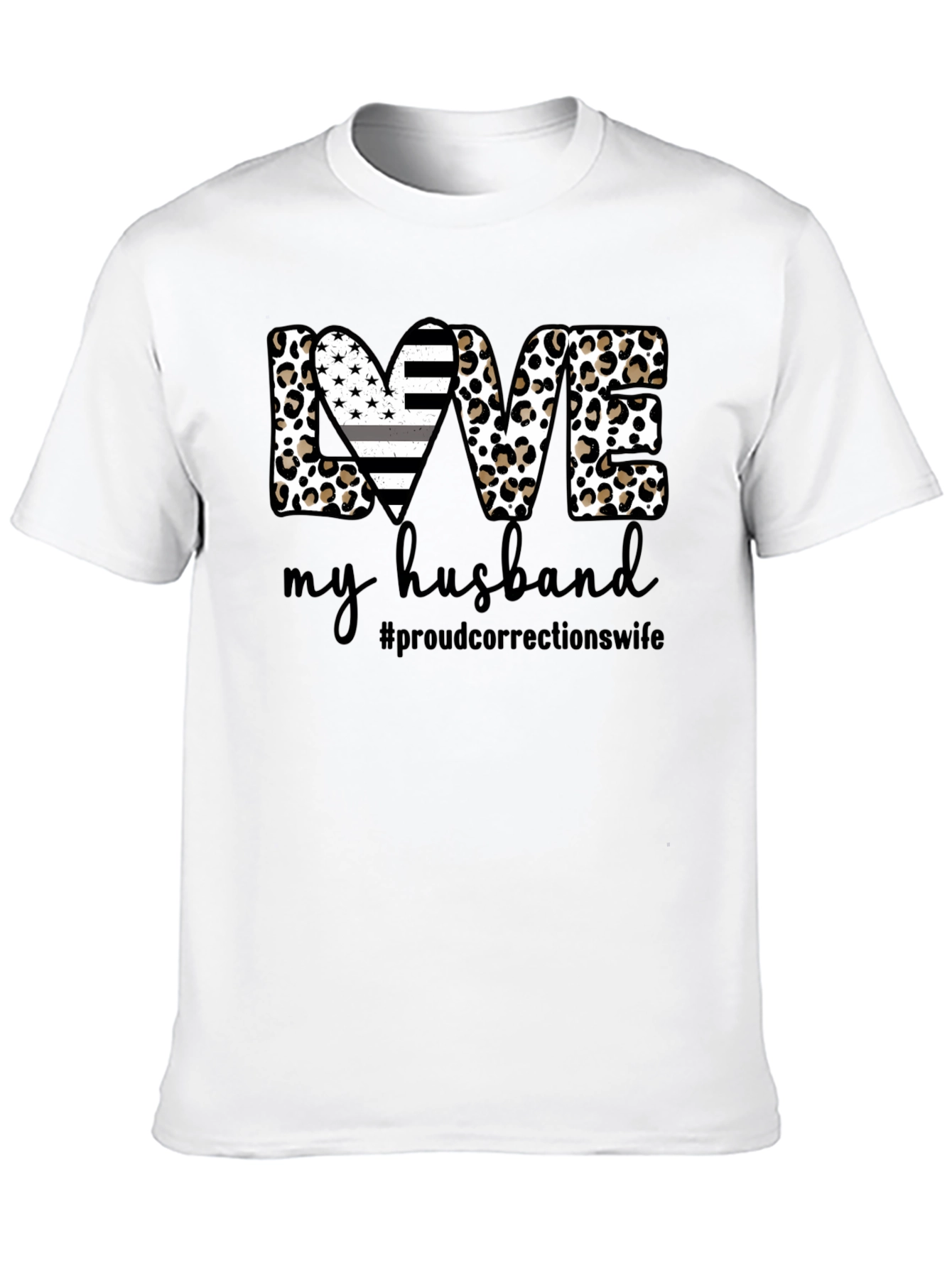 Black Love My Husband Correctional Wife Black T-Shirt view 10