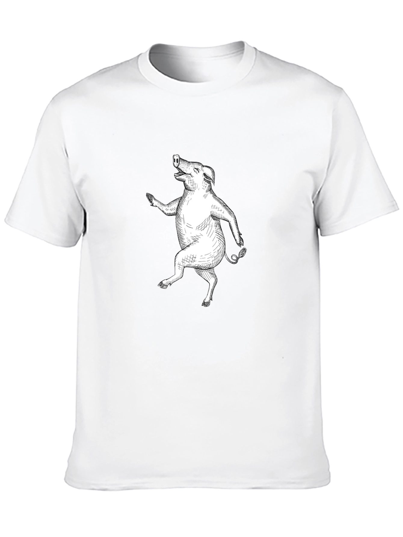 Black Funny Dancing Pig T-Shirt - Unique Animal Graphic Tee view 10