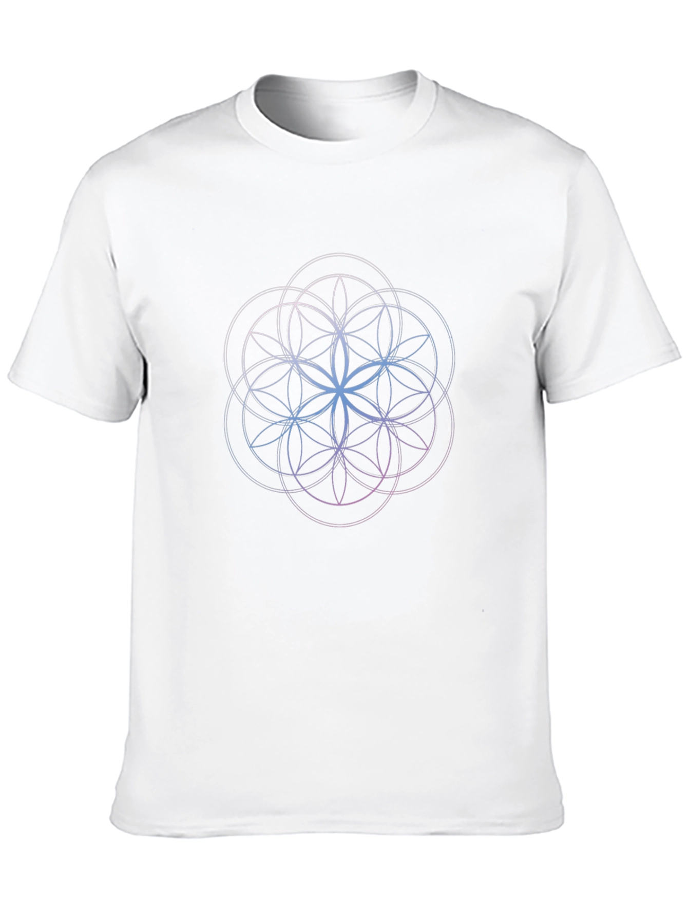 Black Geometric Flower of Life T-Shirt - Black view 10