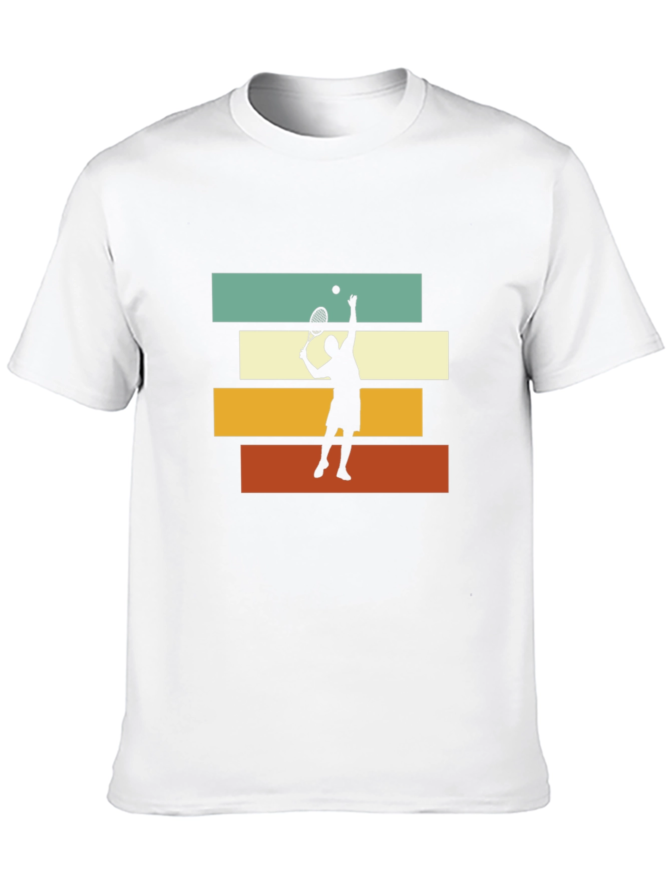 Black Tennis Player Retro T-Shirt view 10