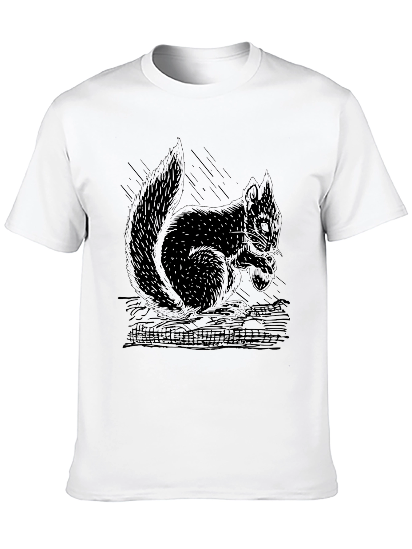 Black Men's Black Squirrel Graphic T-Shirt view 10