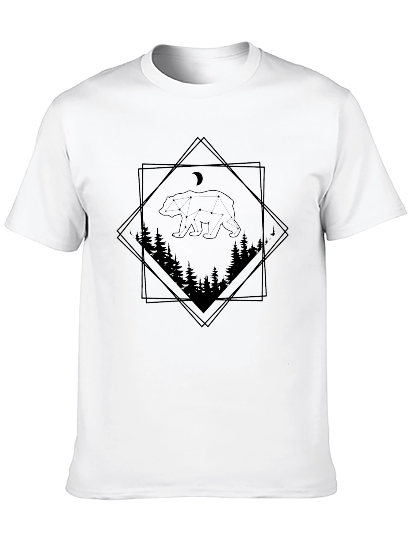 Black Men's Black Bear Constellation T-Shirt view 10