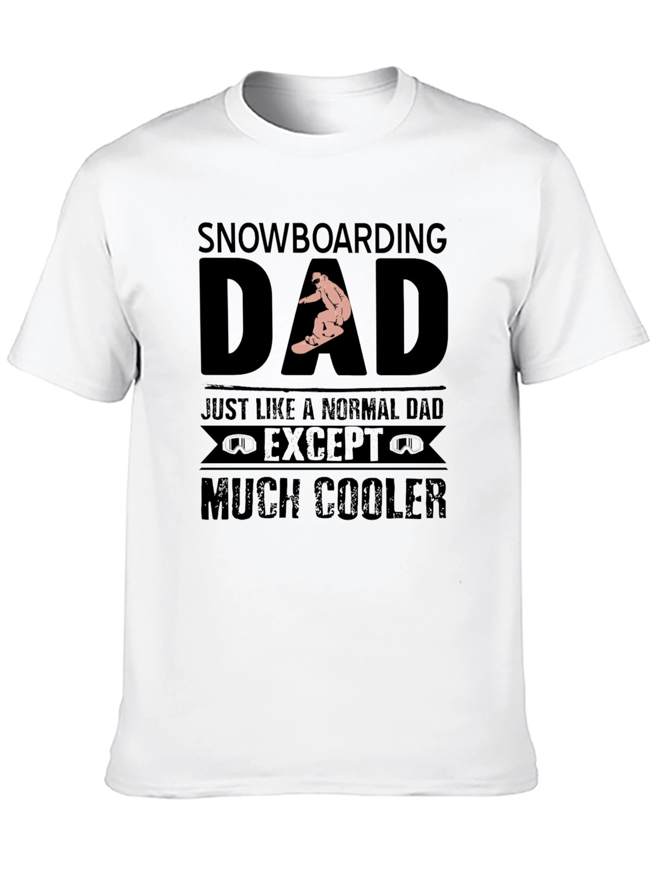 Black Snowboarding Dad T-Shirt - Much Cooler Dad Gift view 10