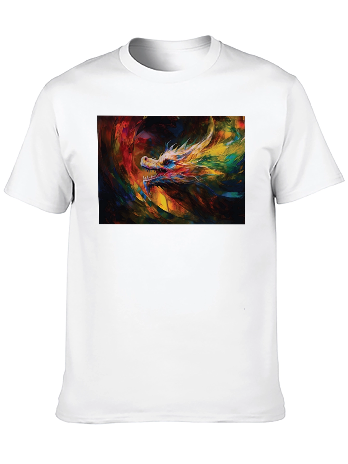 Black Colorful Dragon Graphic Tee - Unique Artistic Design view 10