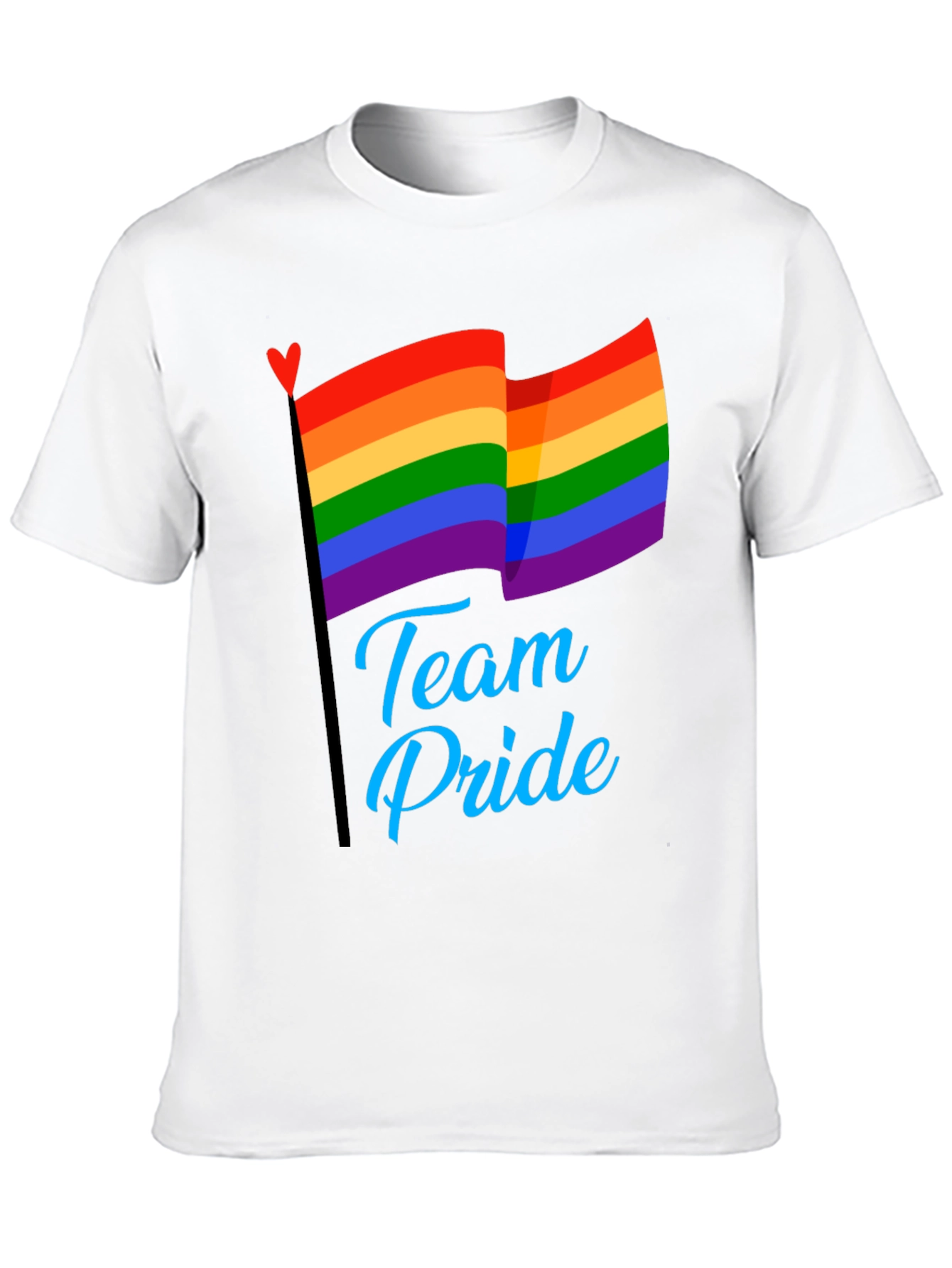 Black Team Pride LGBT Rainbow Flag Graphic T-Shirt view 10