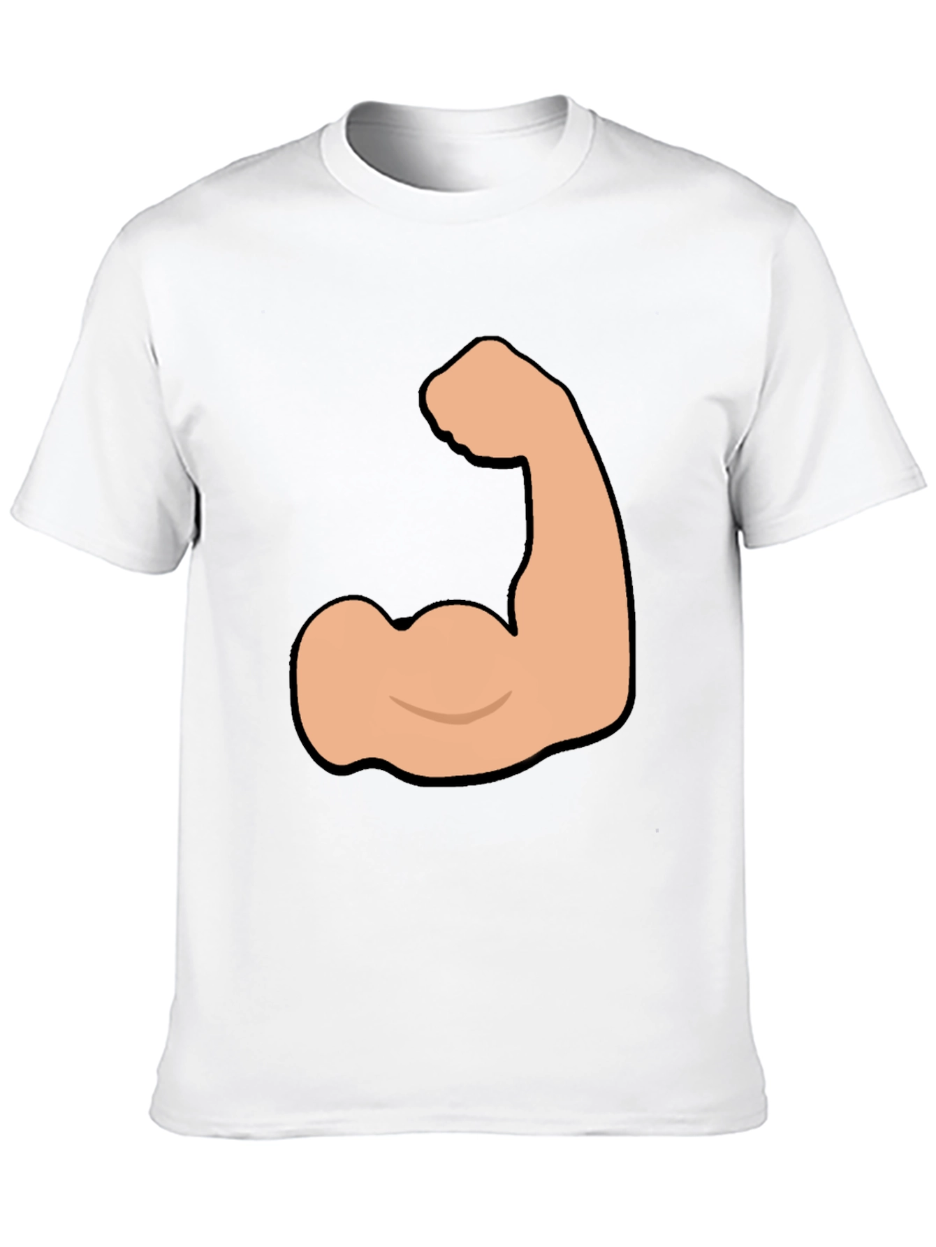 Black Funny Flexing Muscle Graphic Tee - Black Cotton T-Shirt view 10